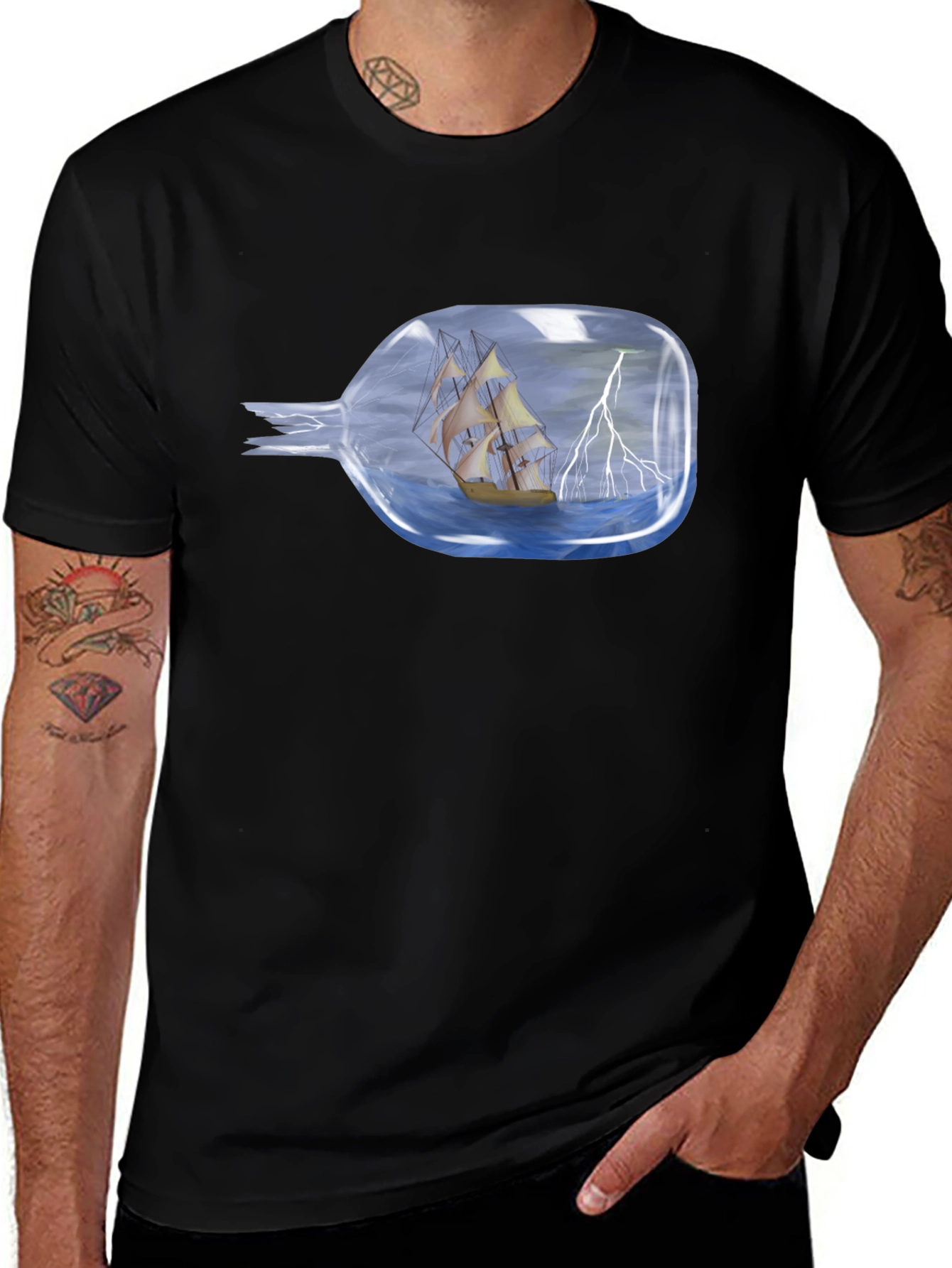 Variant 25 of Ship in a Bottle Graphic T-Shirt
