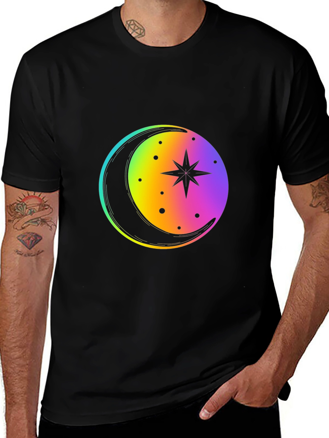 Variant 13 of Rainbow Moon Star Graphic Tee