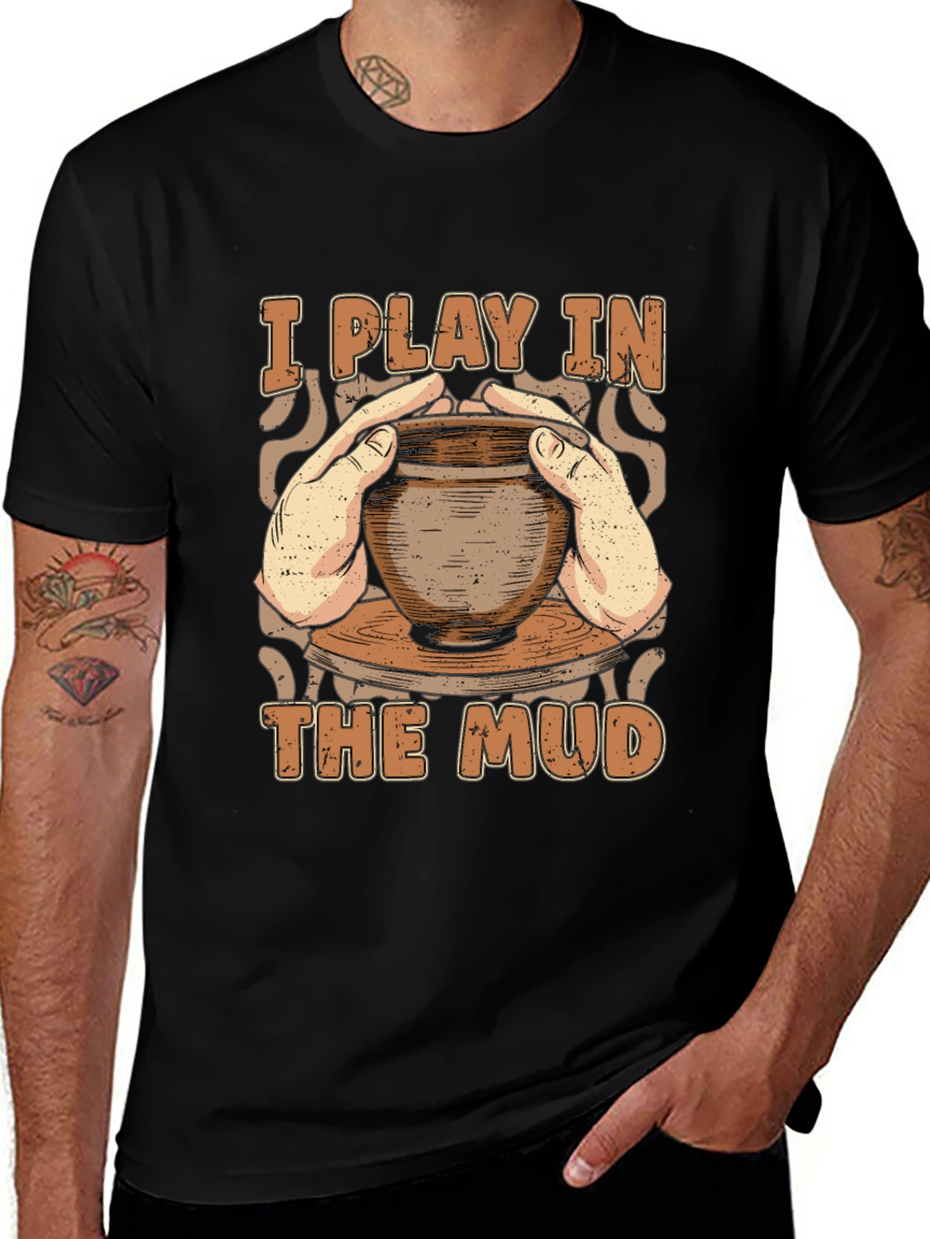 Variant 21 of Pottery Lover's T-Shirt - I Play in The Mud Tee