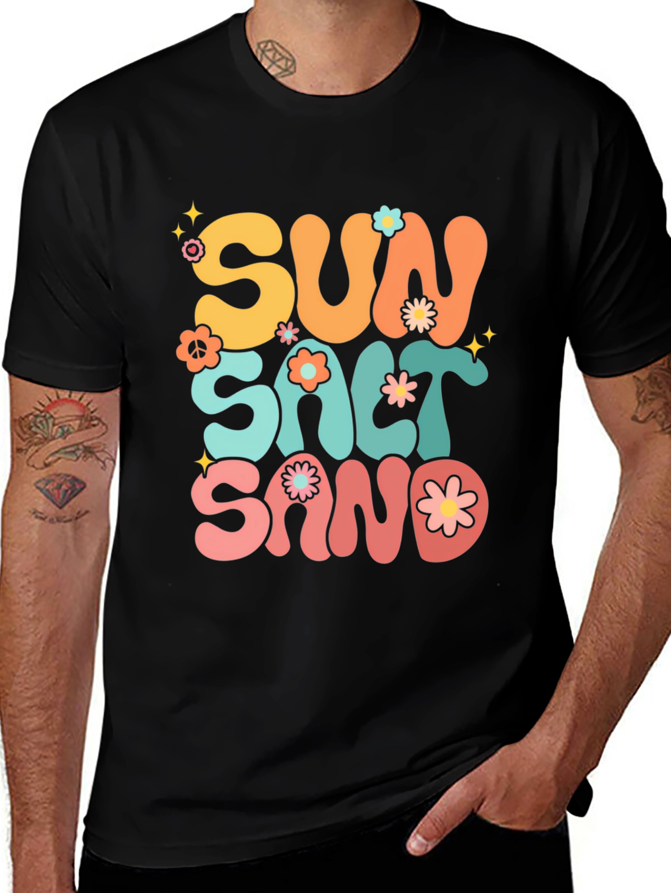 Sun Salt Sand Graphic Tee - Retro Summer Vibes