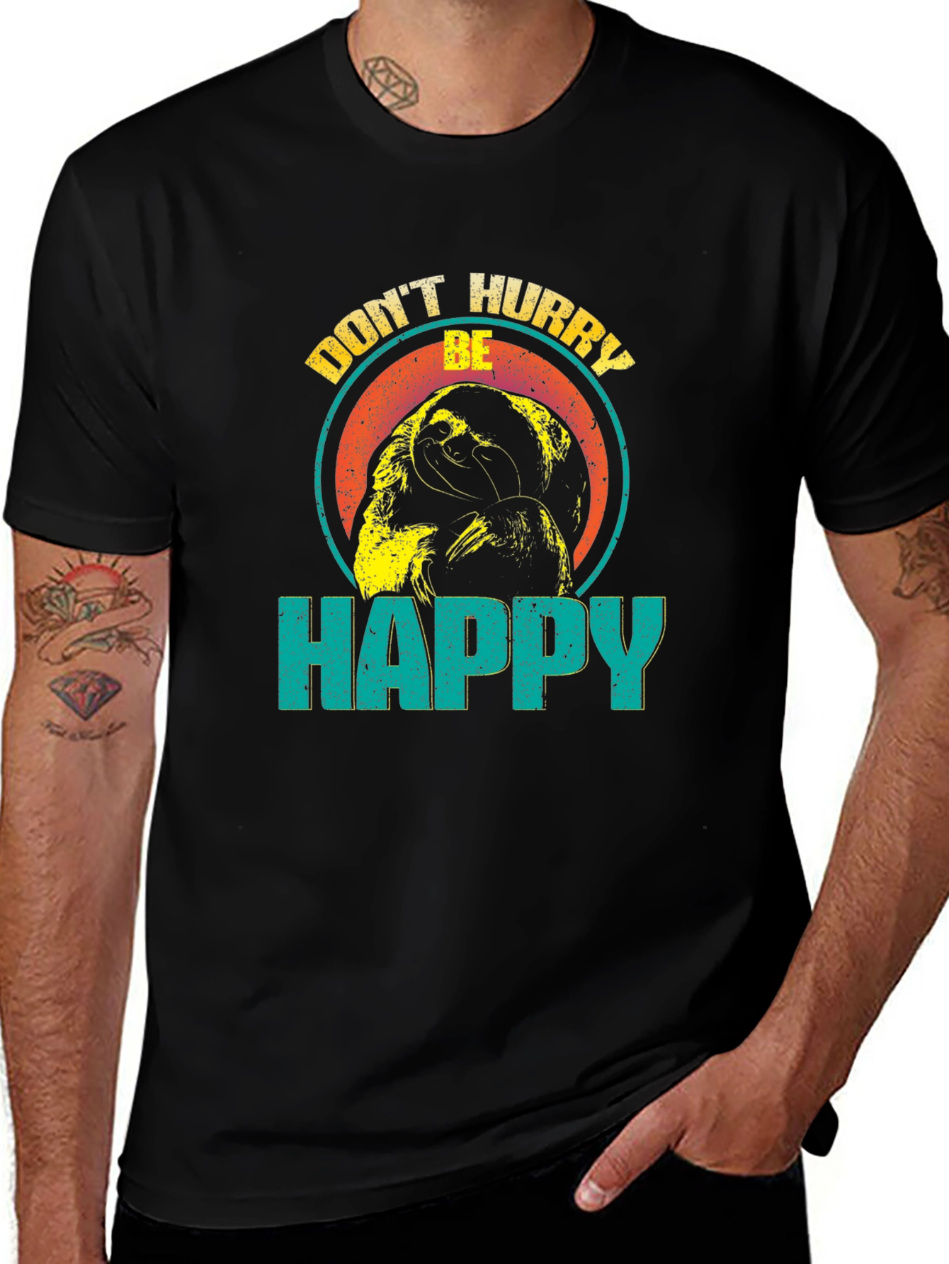 Variant 16 of Don't Hurry Be Happy Sloth Graphic T-Shirt