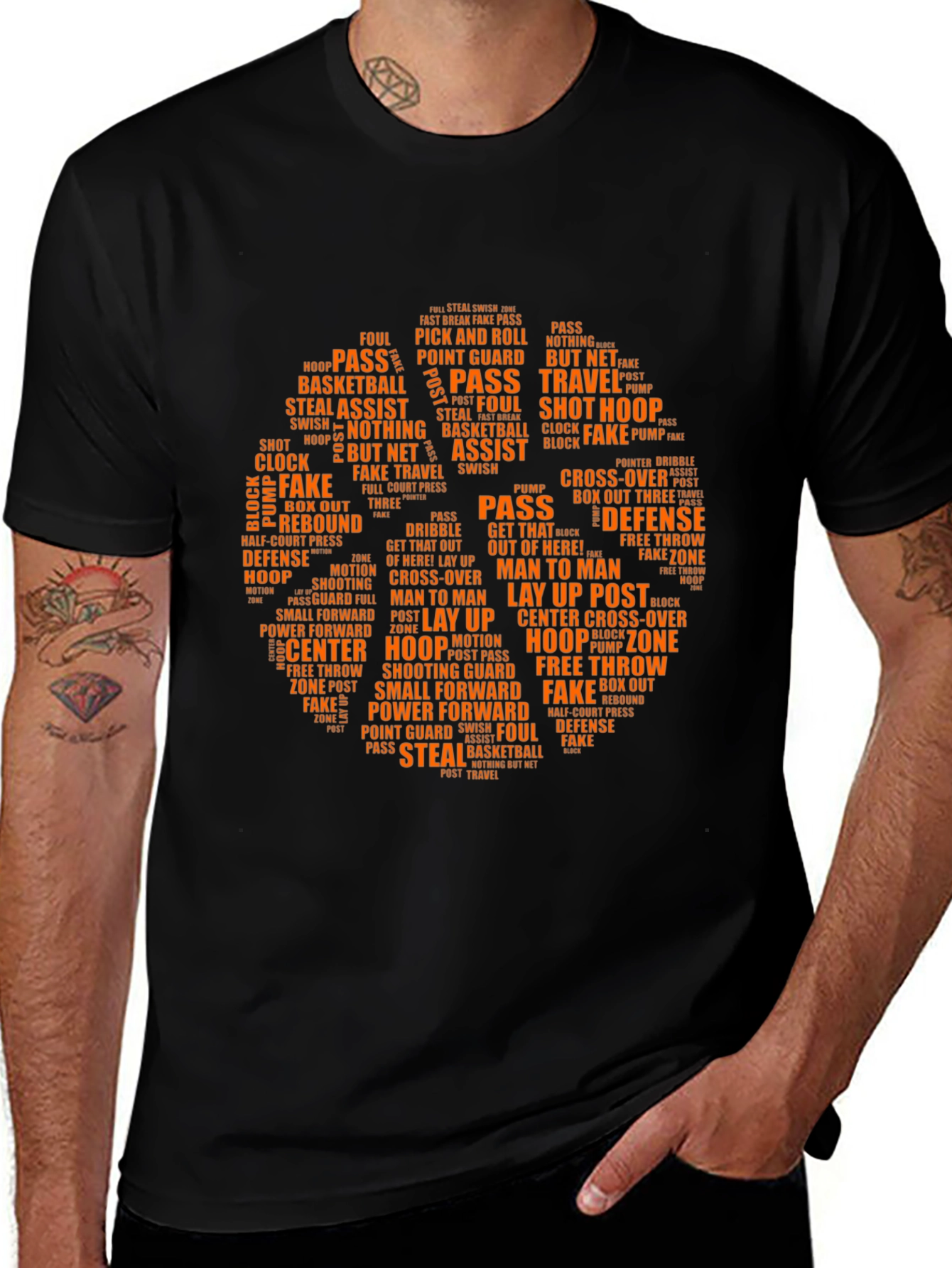 Variant 9 of Basketball Word Art T-Shirt - Unique Design