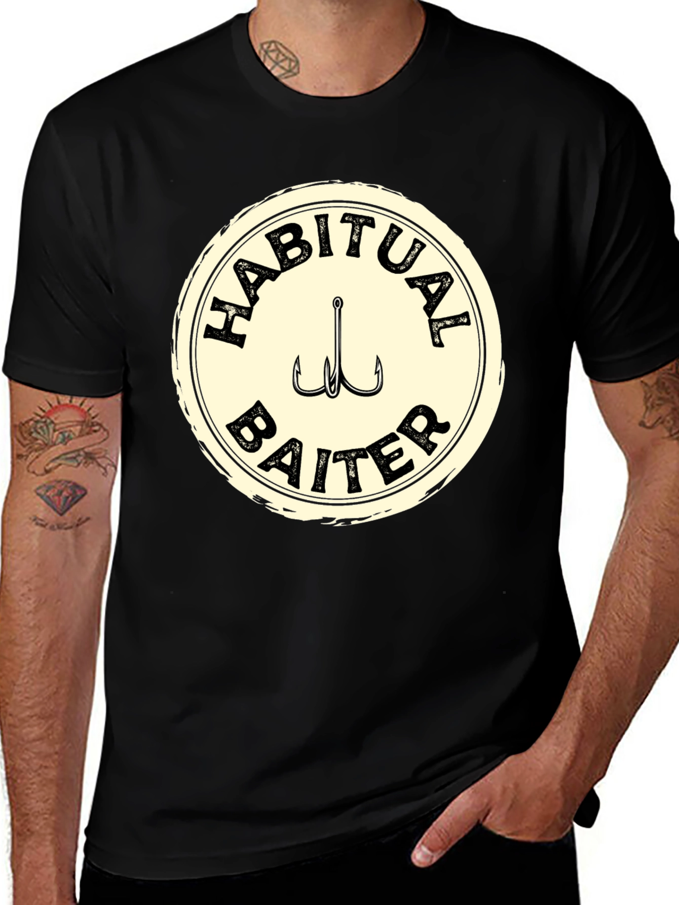 Variant 7 of Habitual Baiter Fishing T-Shirt - Black