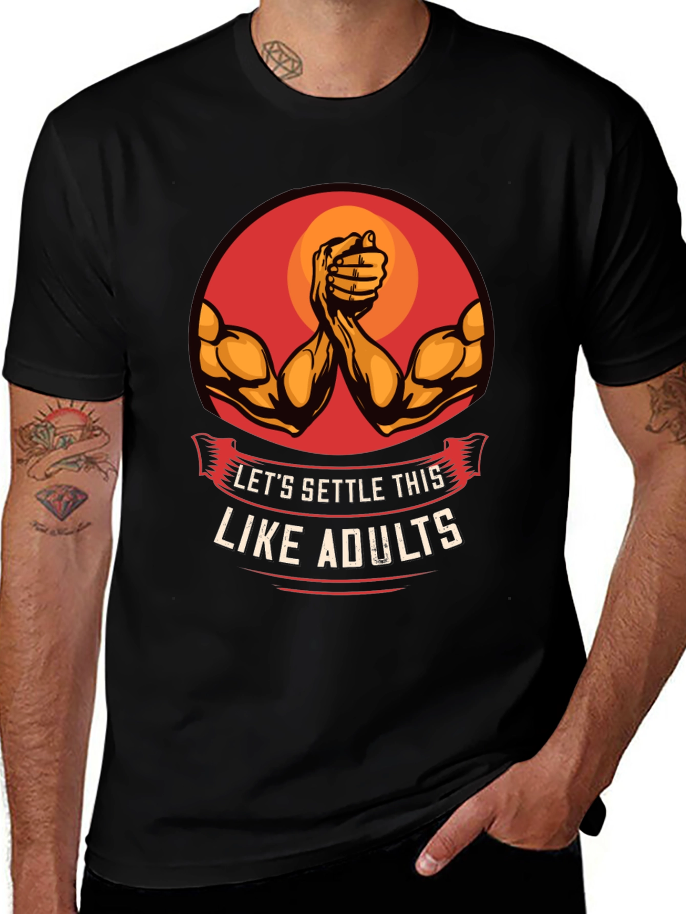Variant 13 of Settle This Like Adults Arm Wrestling Graphic Tee