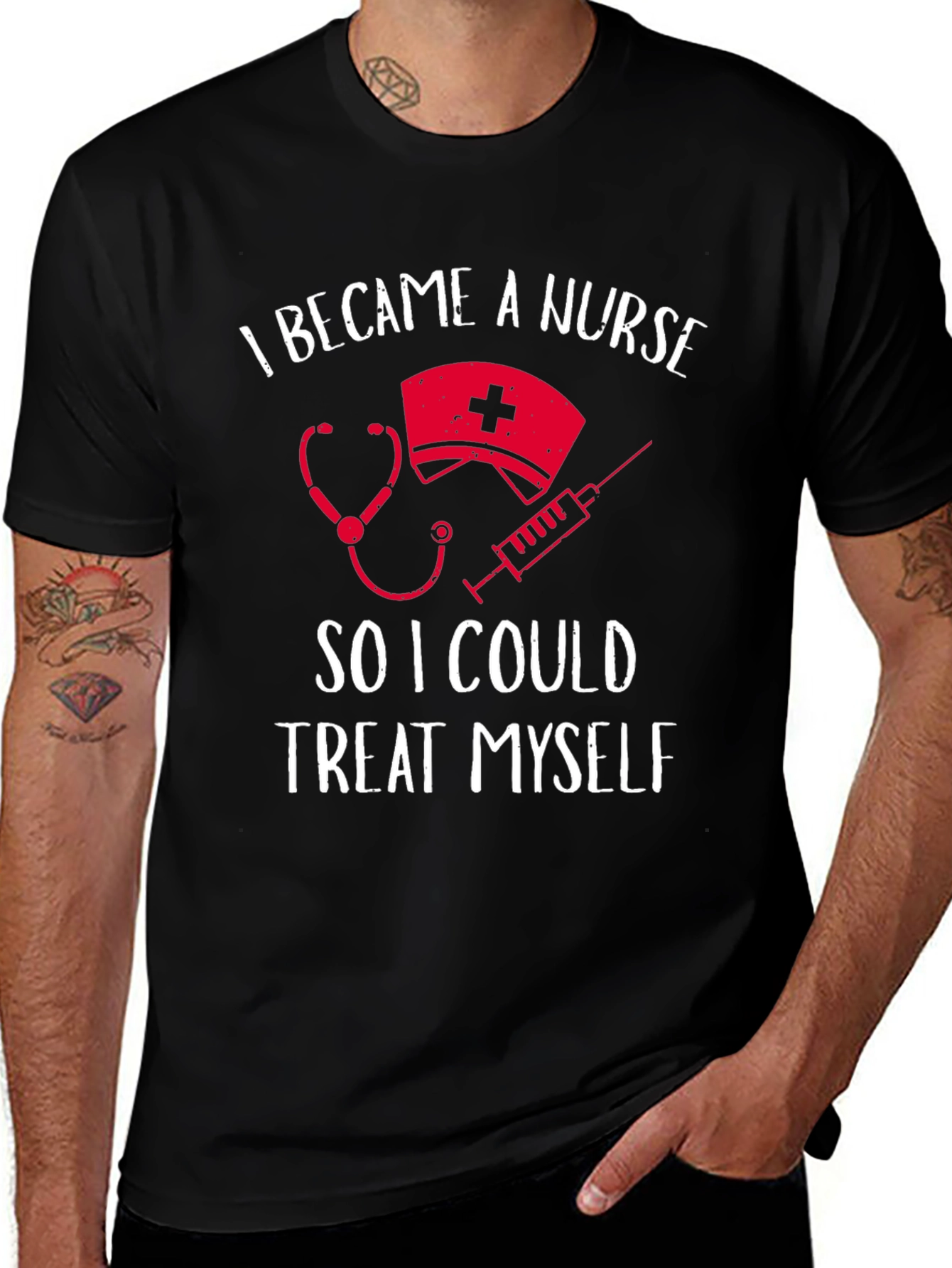 Variant 25 of I Became A Nurse Funny Graphic Tee