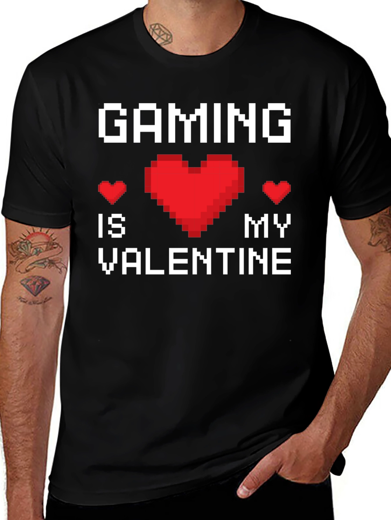Variant 22 of Gaming Is My Valentine T-Shirt - Pixel Heart Gamer Tee