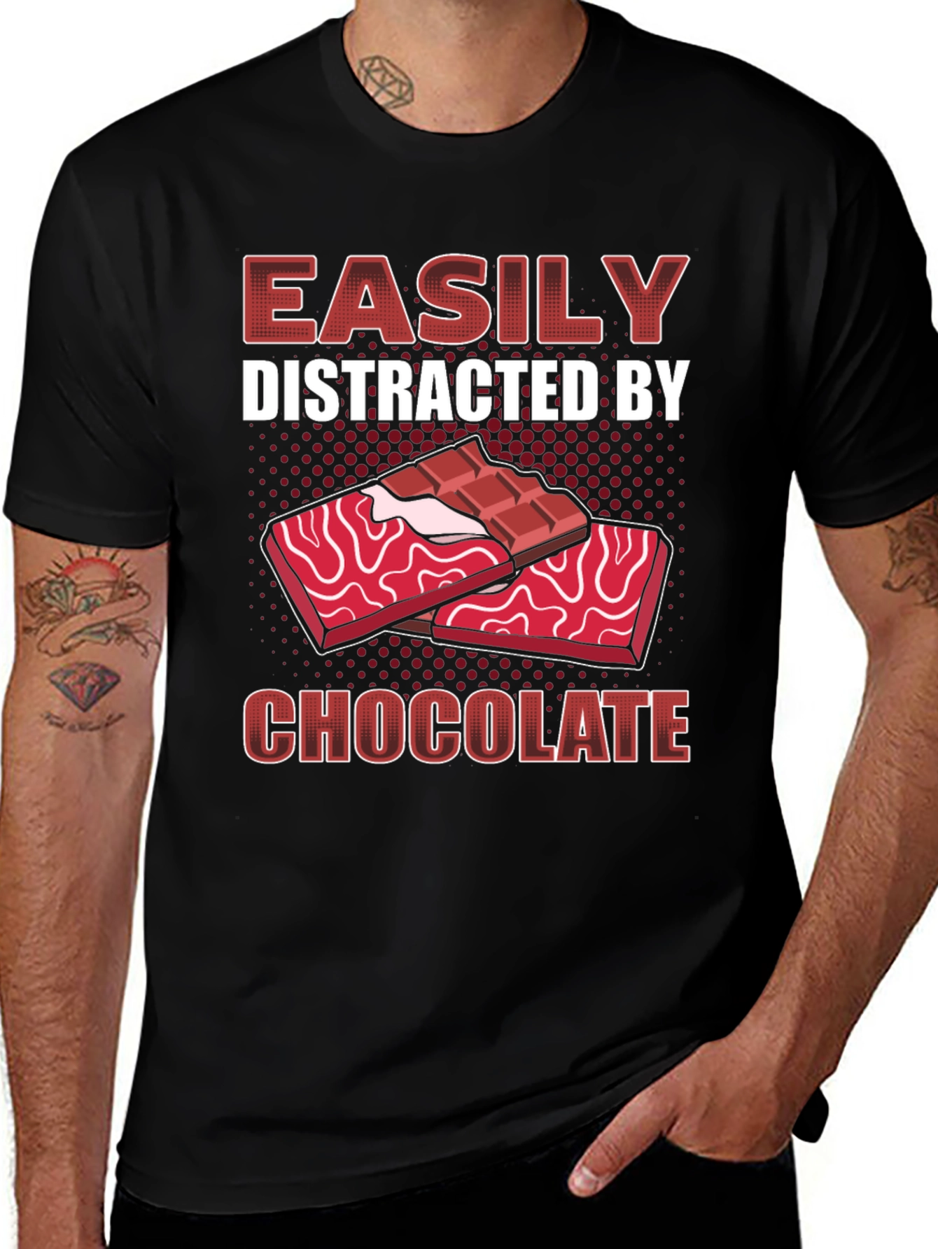 Variant 24 of Easily Distracted By Chocolate T-Shirt