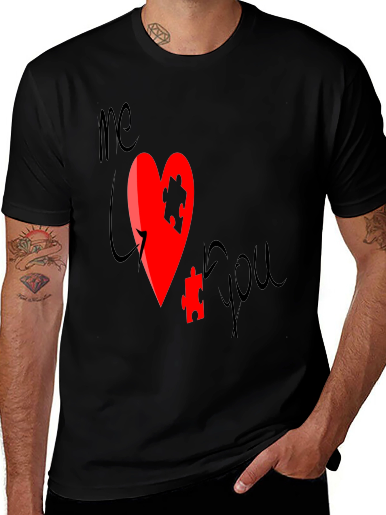 Variant 30 of Matching Puzzle Heart T-Shirt