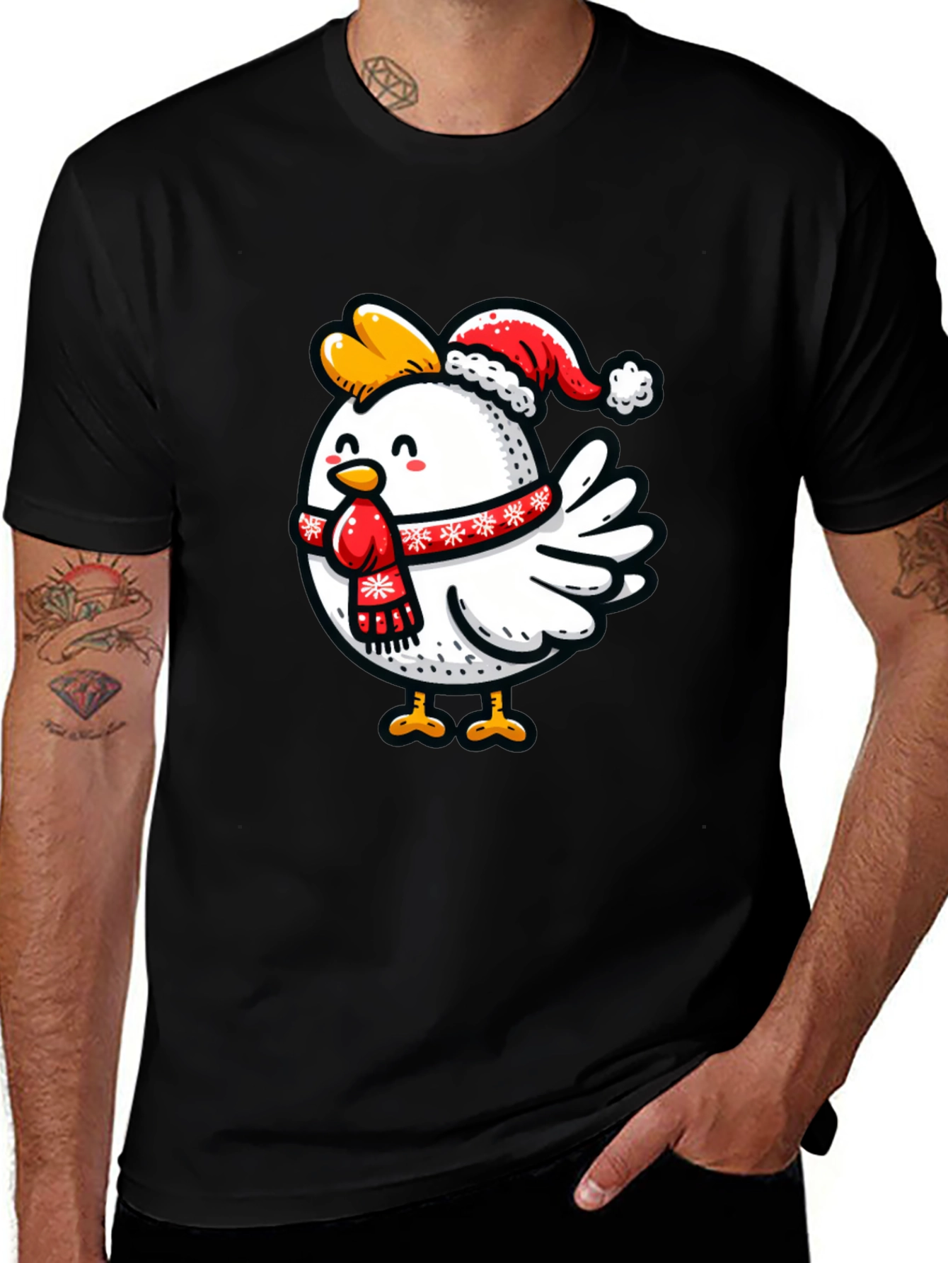 Variant 4 of Festive Chicken Graphic T-Shirt