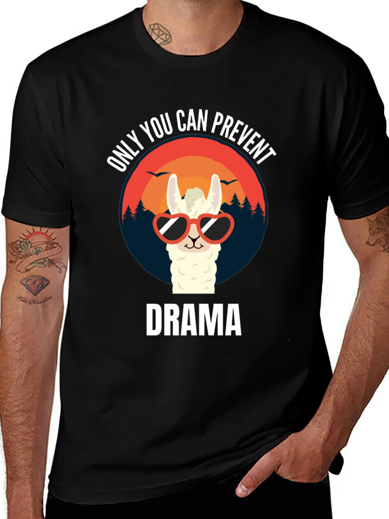 Variant 28 of Llama Drama Prevention T-Shirt