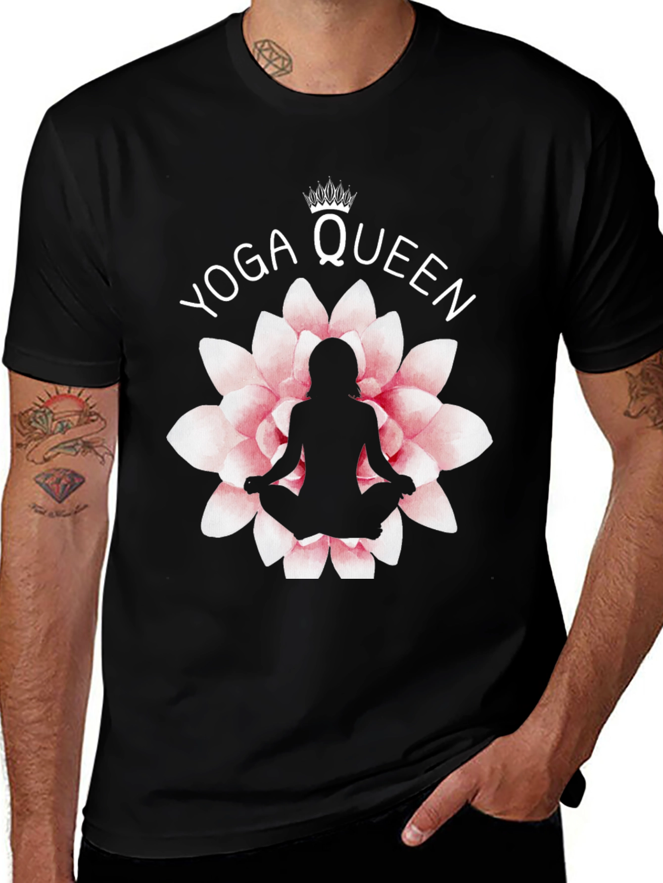 Yoga Queen T-Shirt - Lotus Flower Design