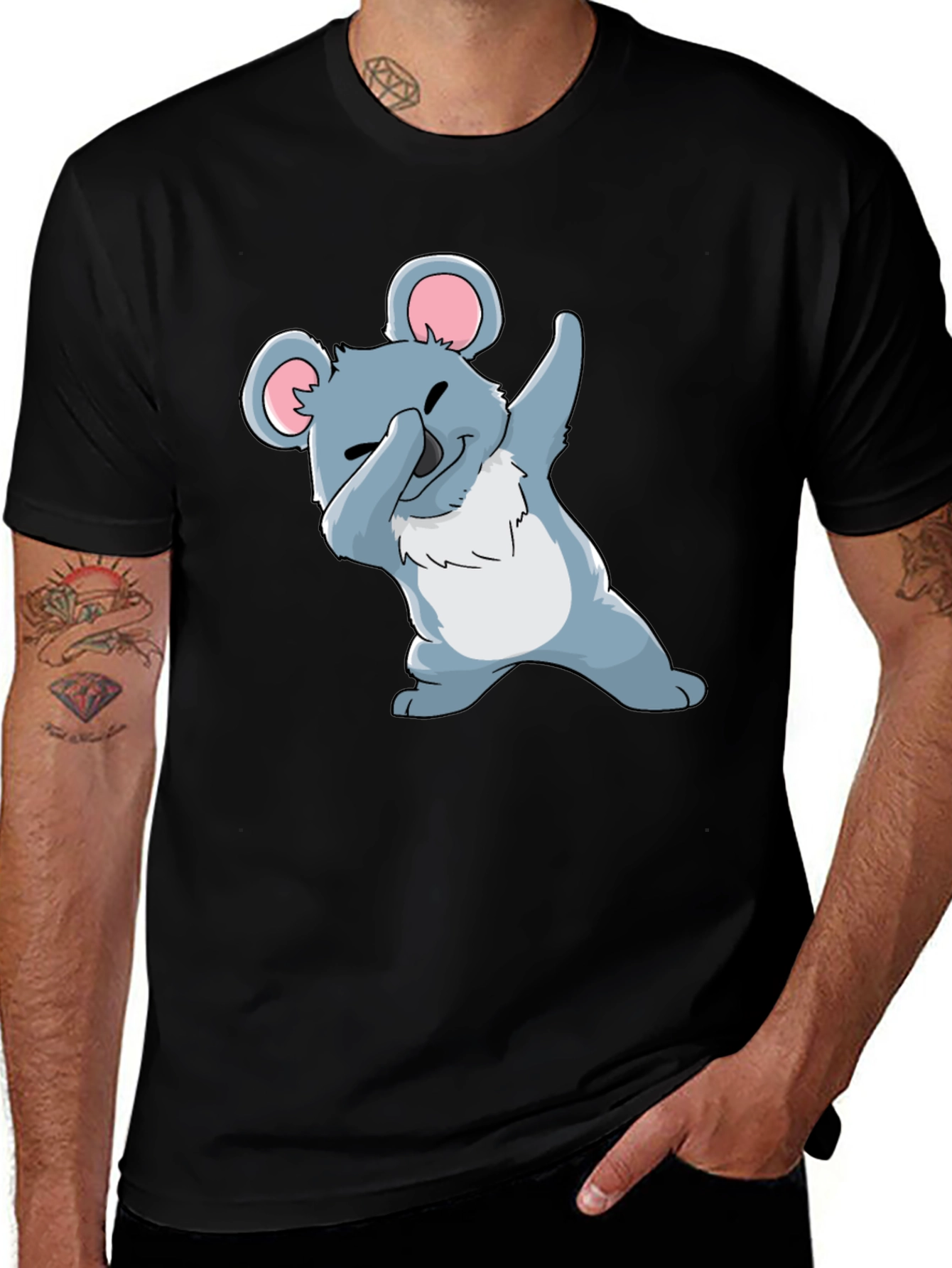 Variant 4 of Dabbing Koala Black T-Shirt - Fun Graphic Tee