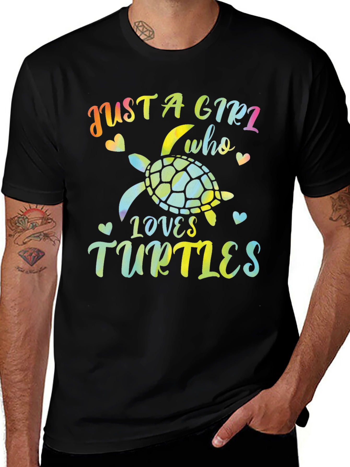 Variant 28 of Just A Girl Who Loves Turtles Black T-Shirt