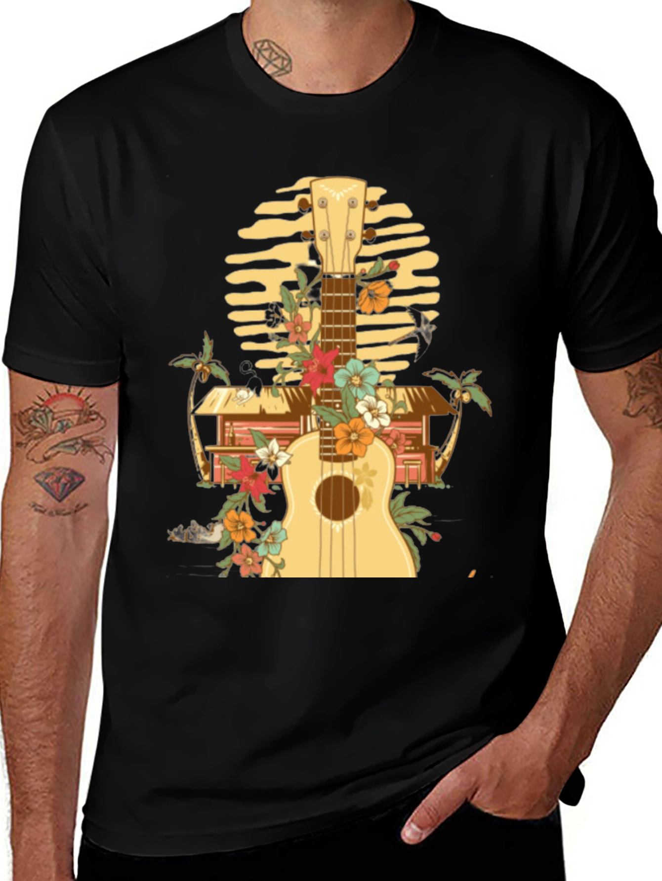 Variant 5 of Tropical Ukulele Graphic Tee