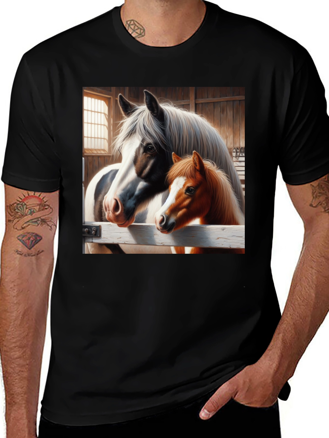 Variant 25 of Horse & Foal Graphic Tee - Animal Lover T-Shirt