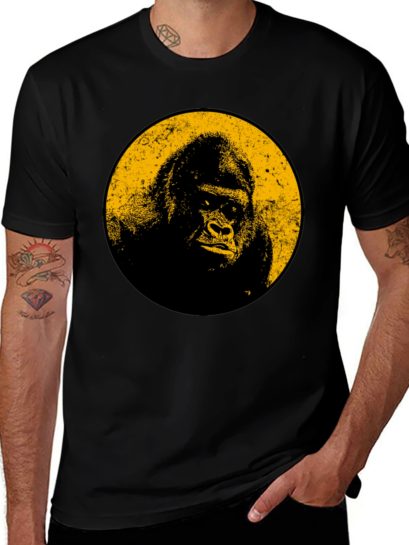 Variant 21 of Gorilla Graphic Tee - Cool Black T-Shirt
