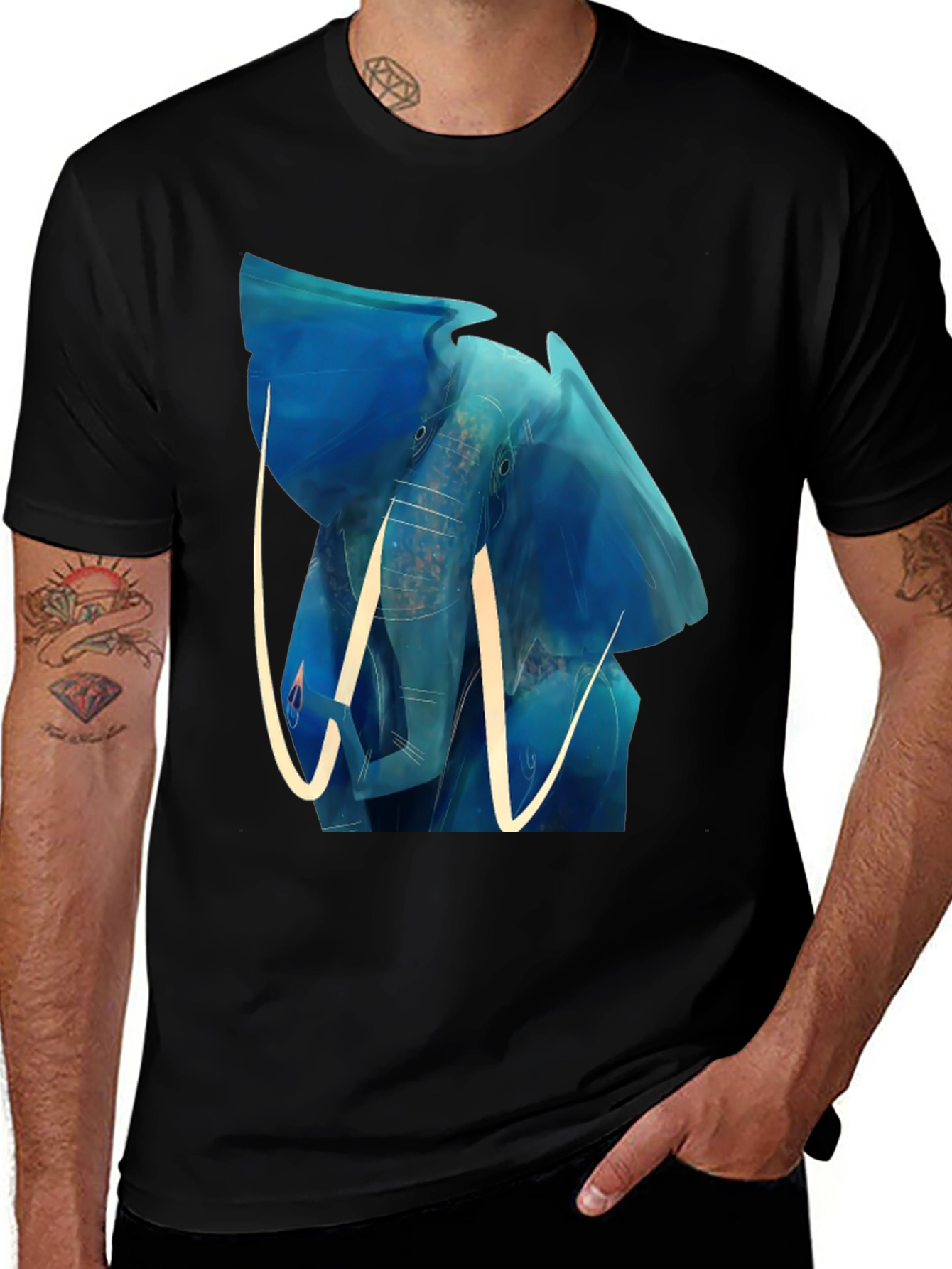 Variant 4 of Elephant Blue Graphic Tee