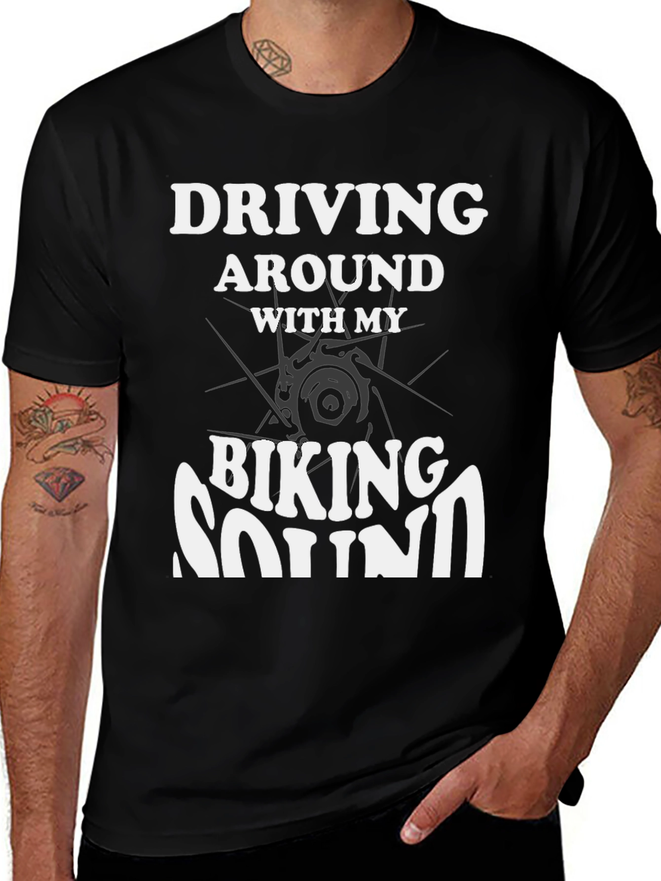 Black Biking Sound Black Graphic Tee main image