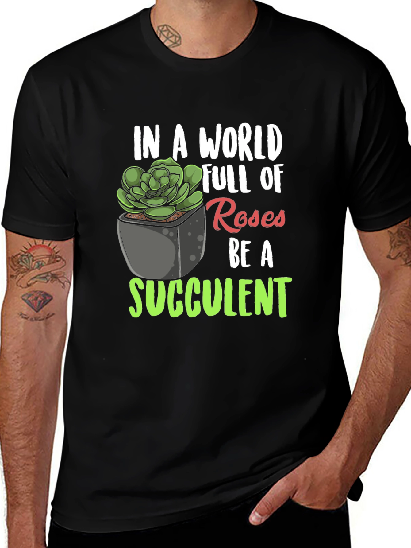 Variant 19 of Be a Succulent T-Shirt - Unique Plant Lover Tee