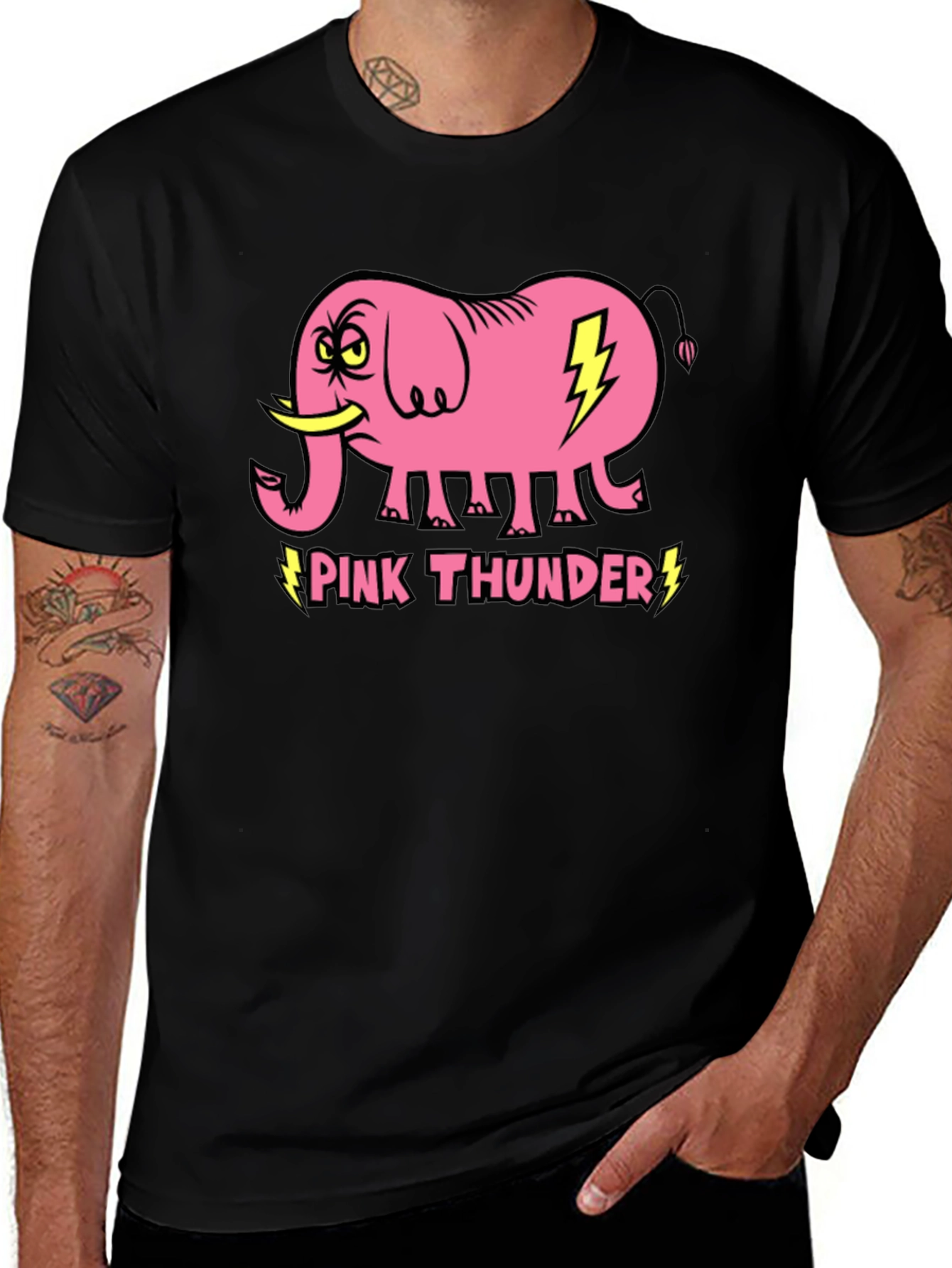 Variant 26 of Pink Thunder Elephant Graphic T-Shirt