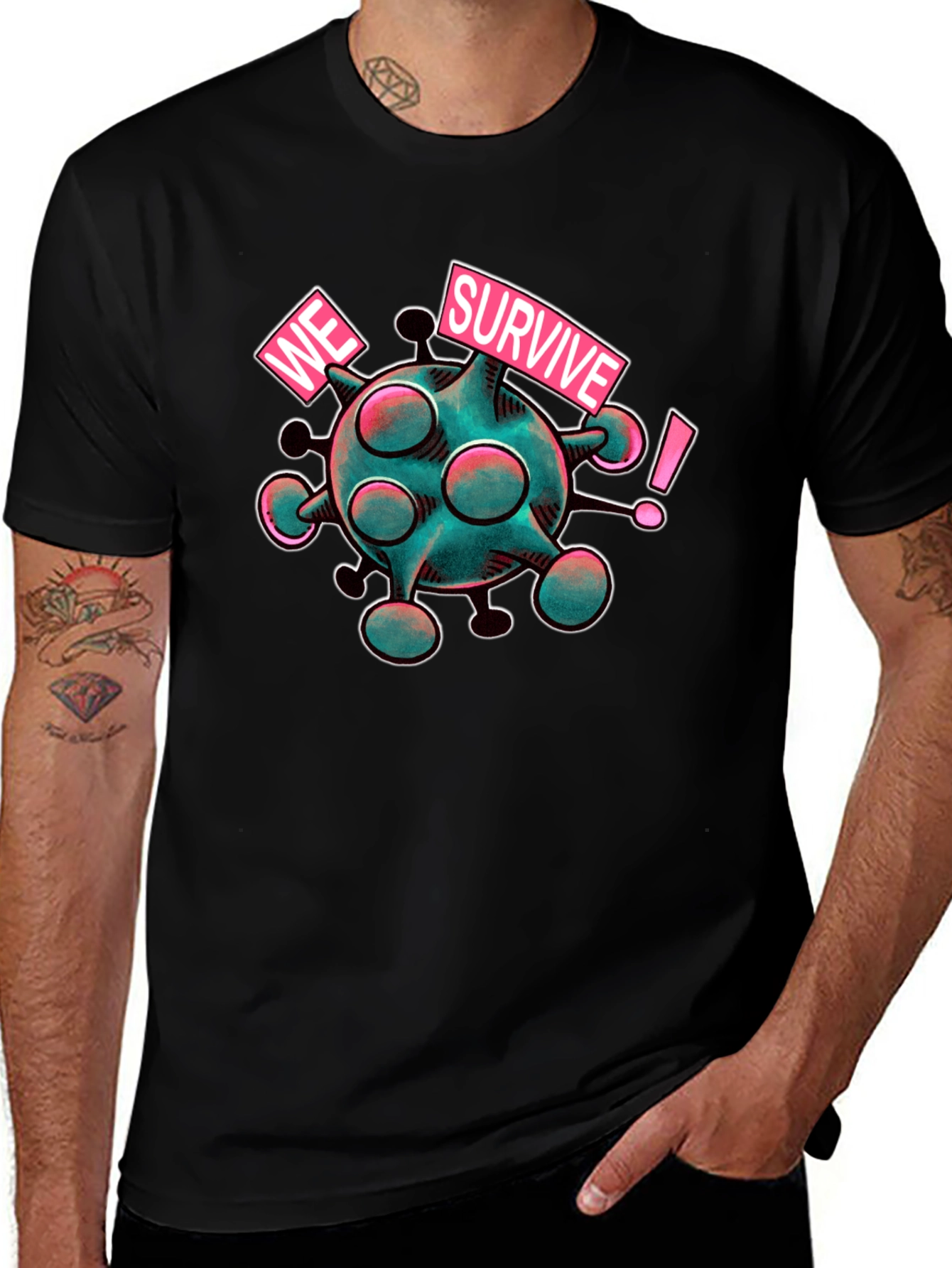 Variant 16 of We Survive Novelty Graphic Tee - Black