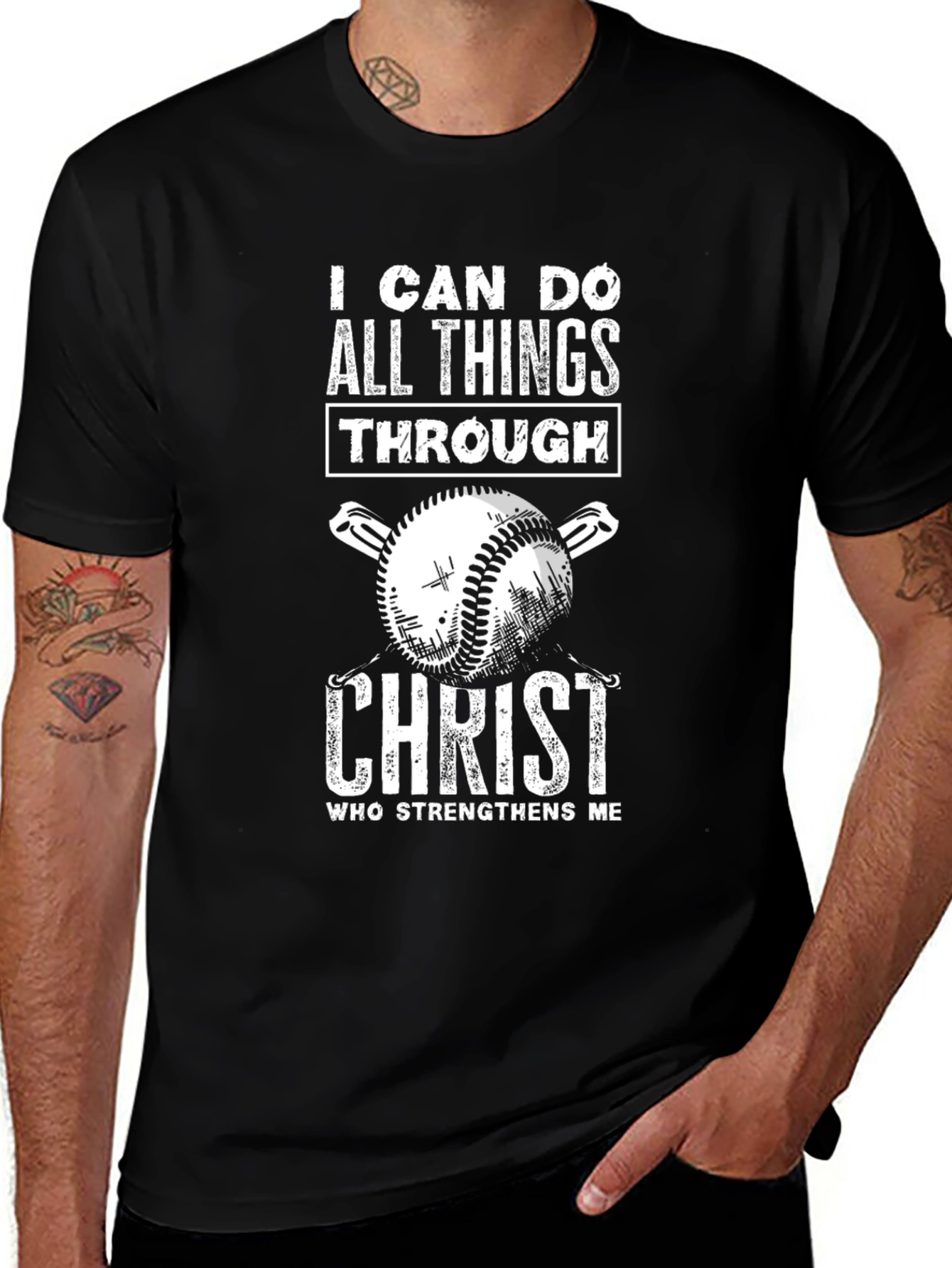 Variant 23 of I Can Do All Things Through Christ Baseball T-Shirt