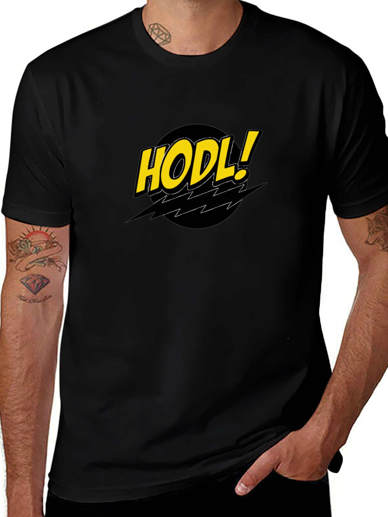 Variant 14 of HODL! Comic Style Black Crypto T-Shirt