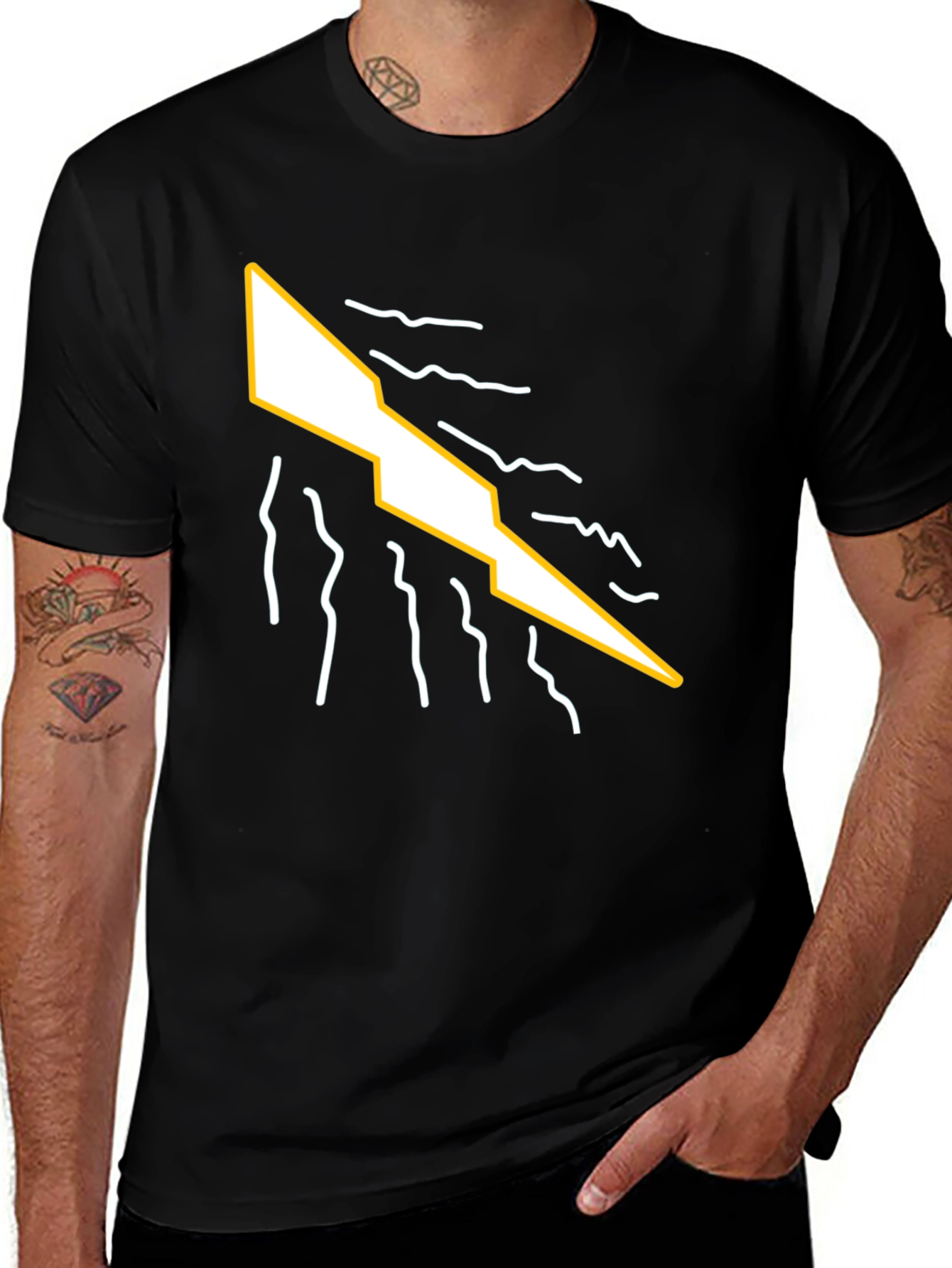 Variant 22 of Abstract Lightning Bolt Graphic Tee - Modern Style