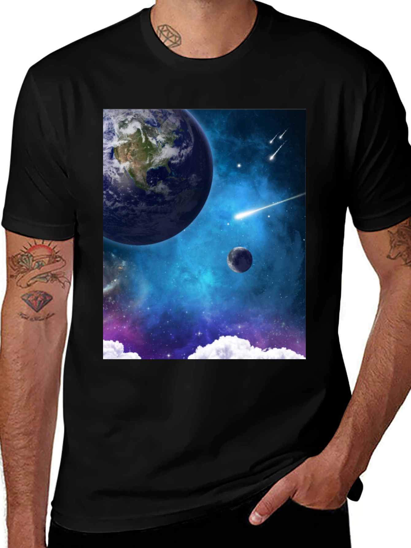Variant 14 of Space Design Black T-Shirt