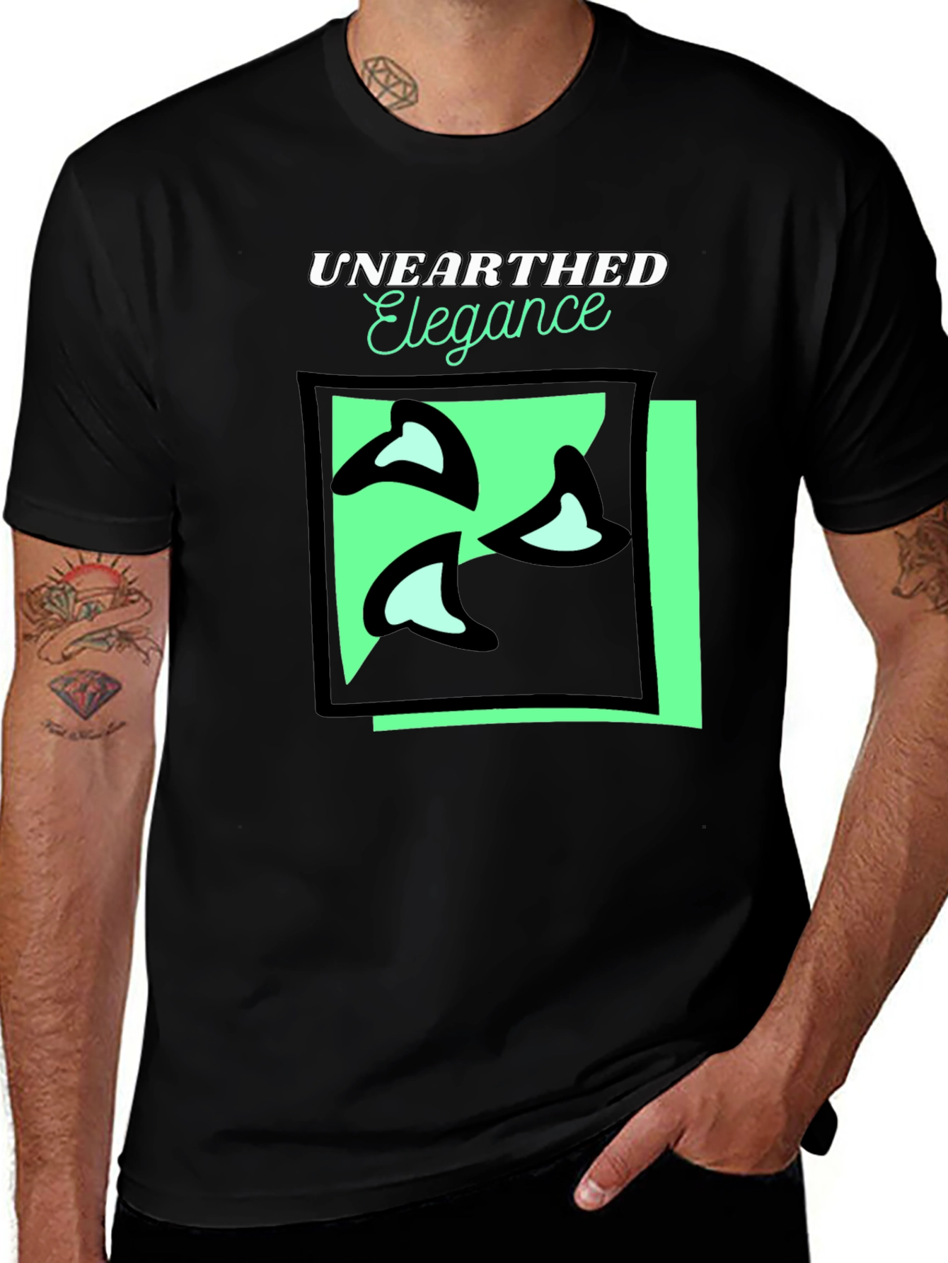 Unearthed Elegance Black Graphic Tee