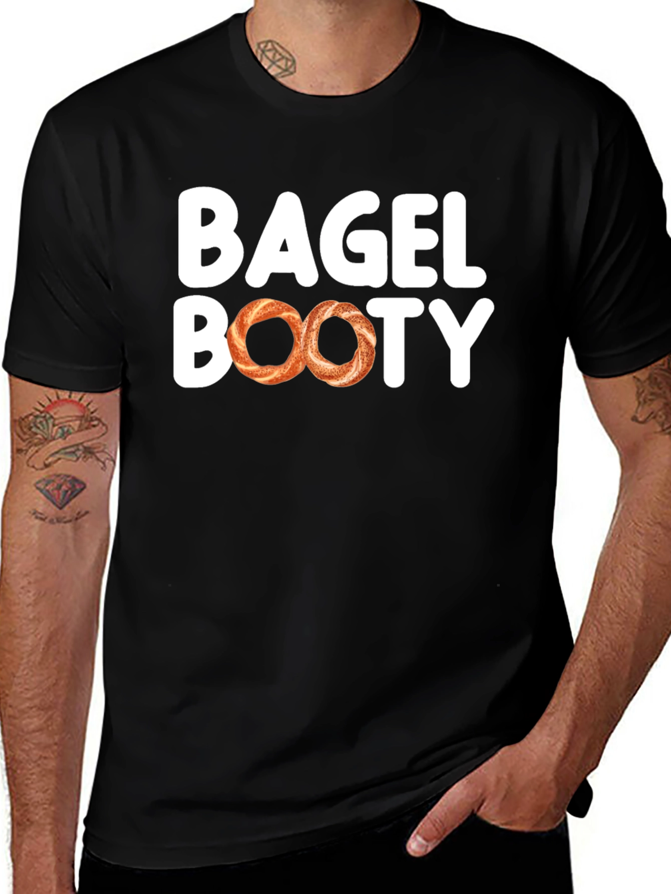 Variant 4 of Bagel Booty Black Cotton T-Shirt