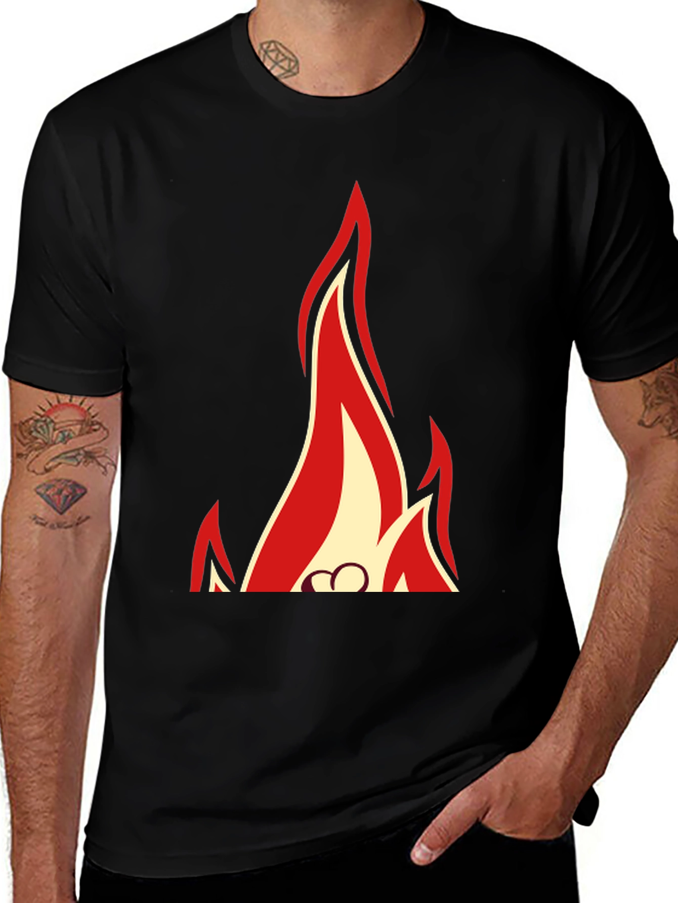 Variant 4 of Flaming Graphic Black T-Shirt