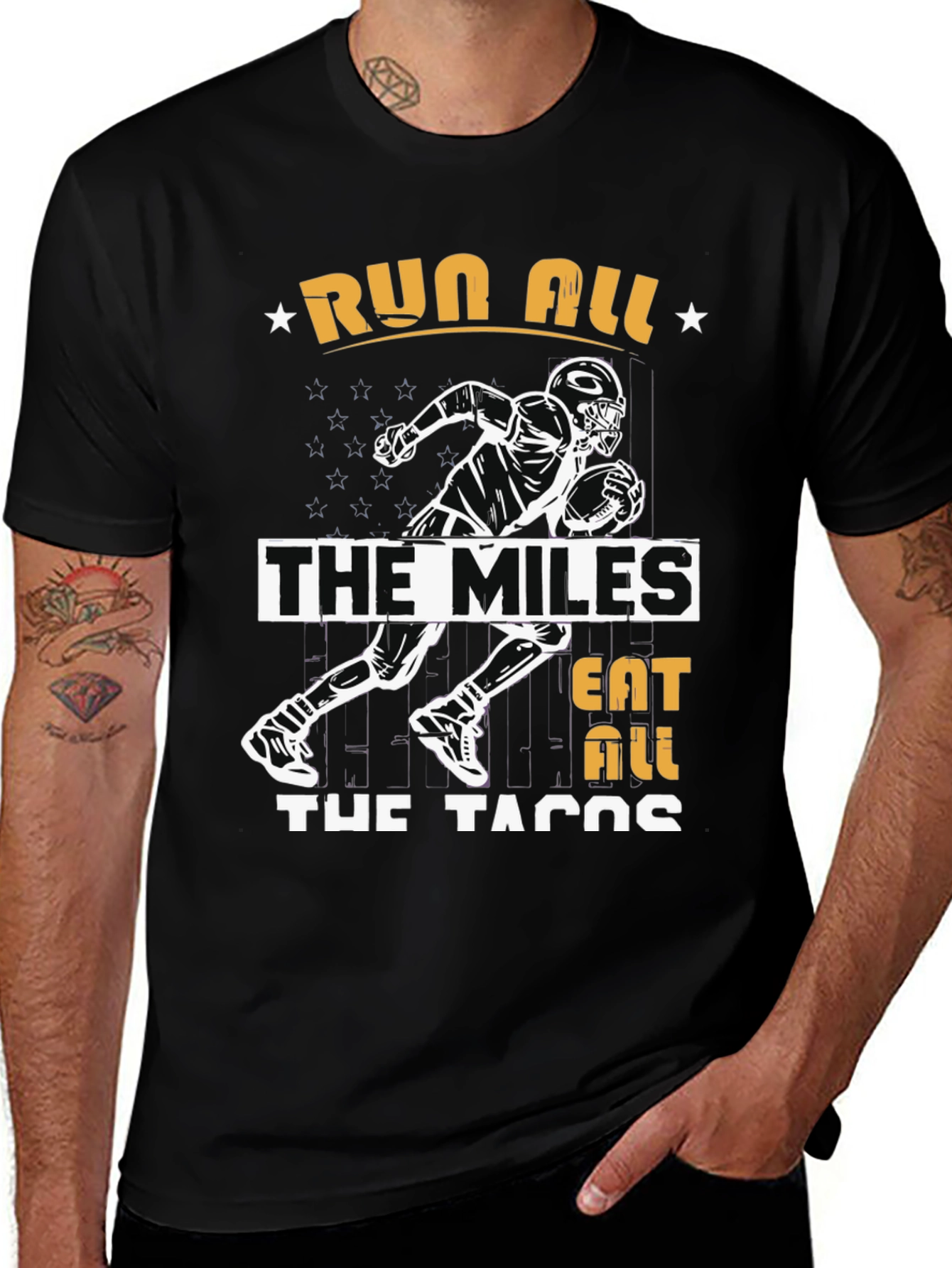 Variant 18 of Run All The Miles, Eat All The Tacos Graphic T-Shirt