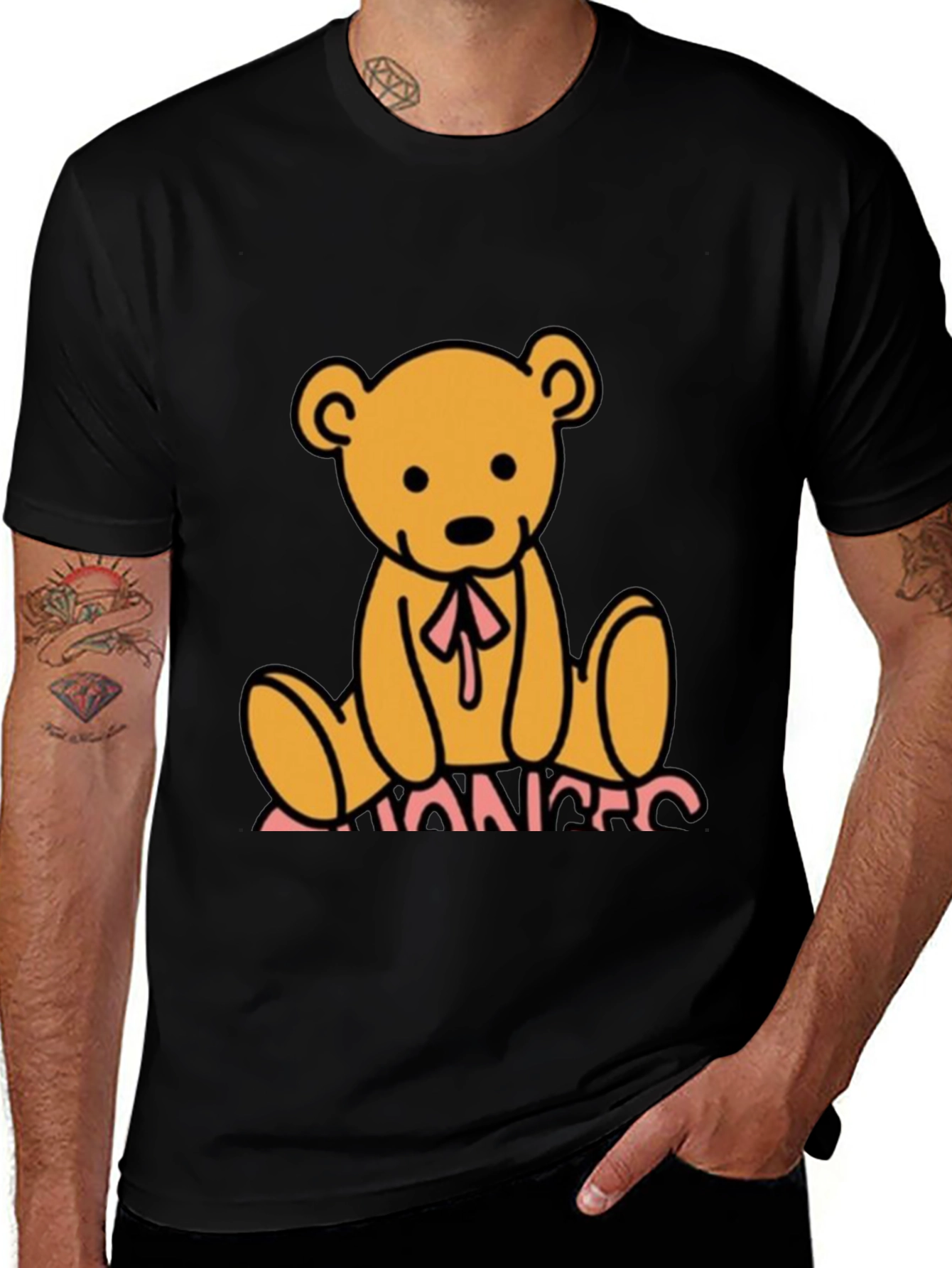Variant 2 of Teddy Bear Graphic Black T-Shirt