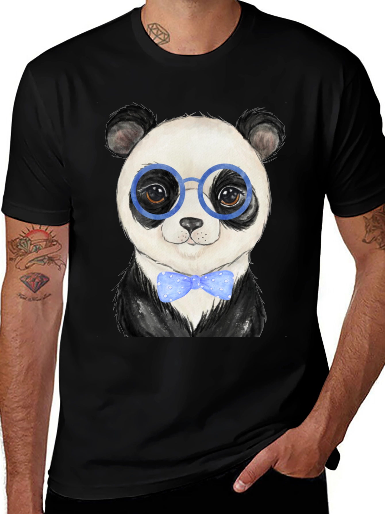 Variant 7 of Panda with Glasses Graphic T-Shirt - Cool & Stylish