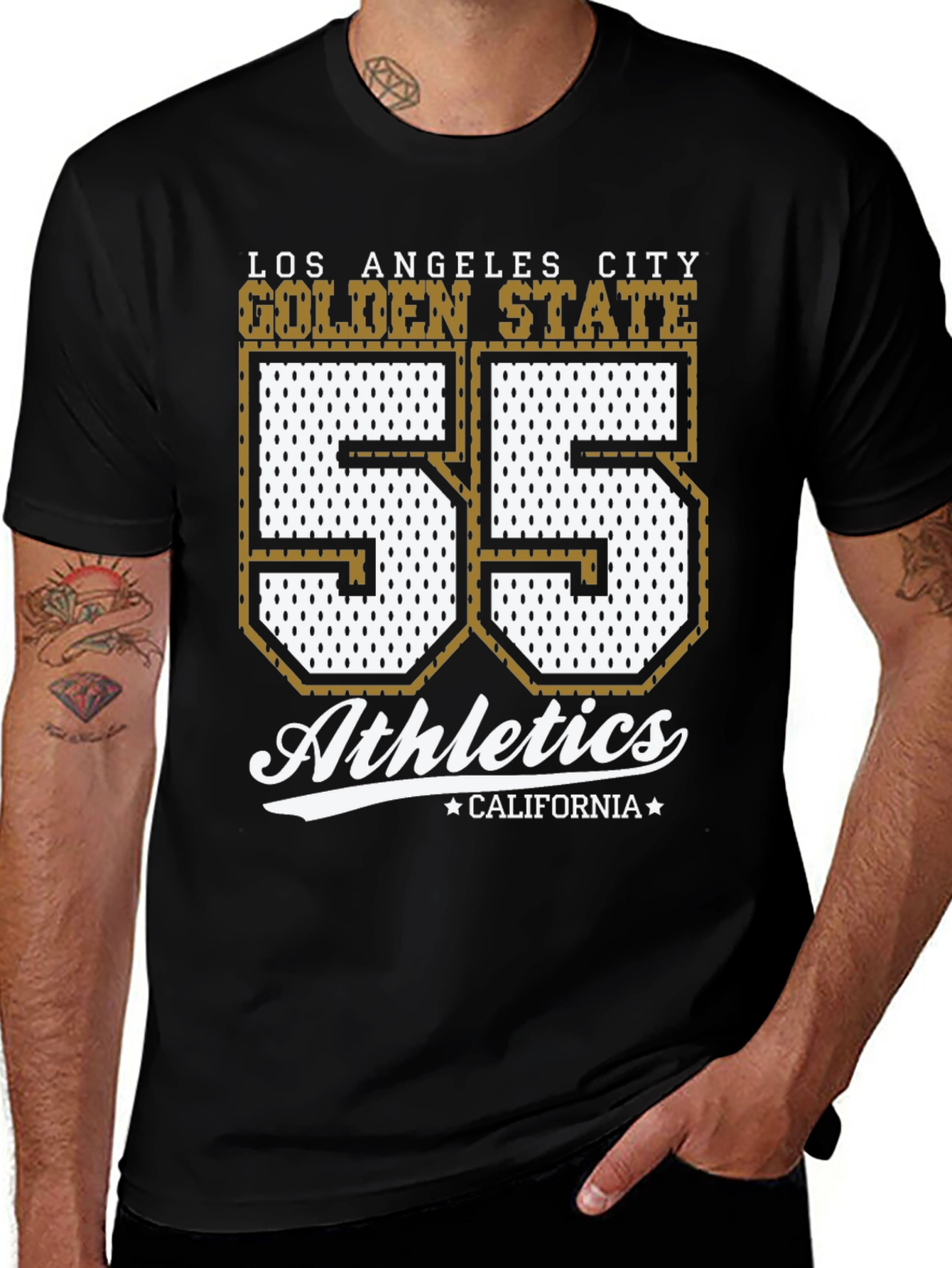 Variant 21 of Golden State Athletics Tee - Number 55 Black T-Shirt