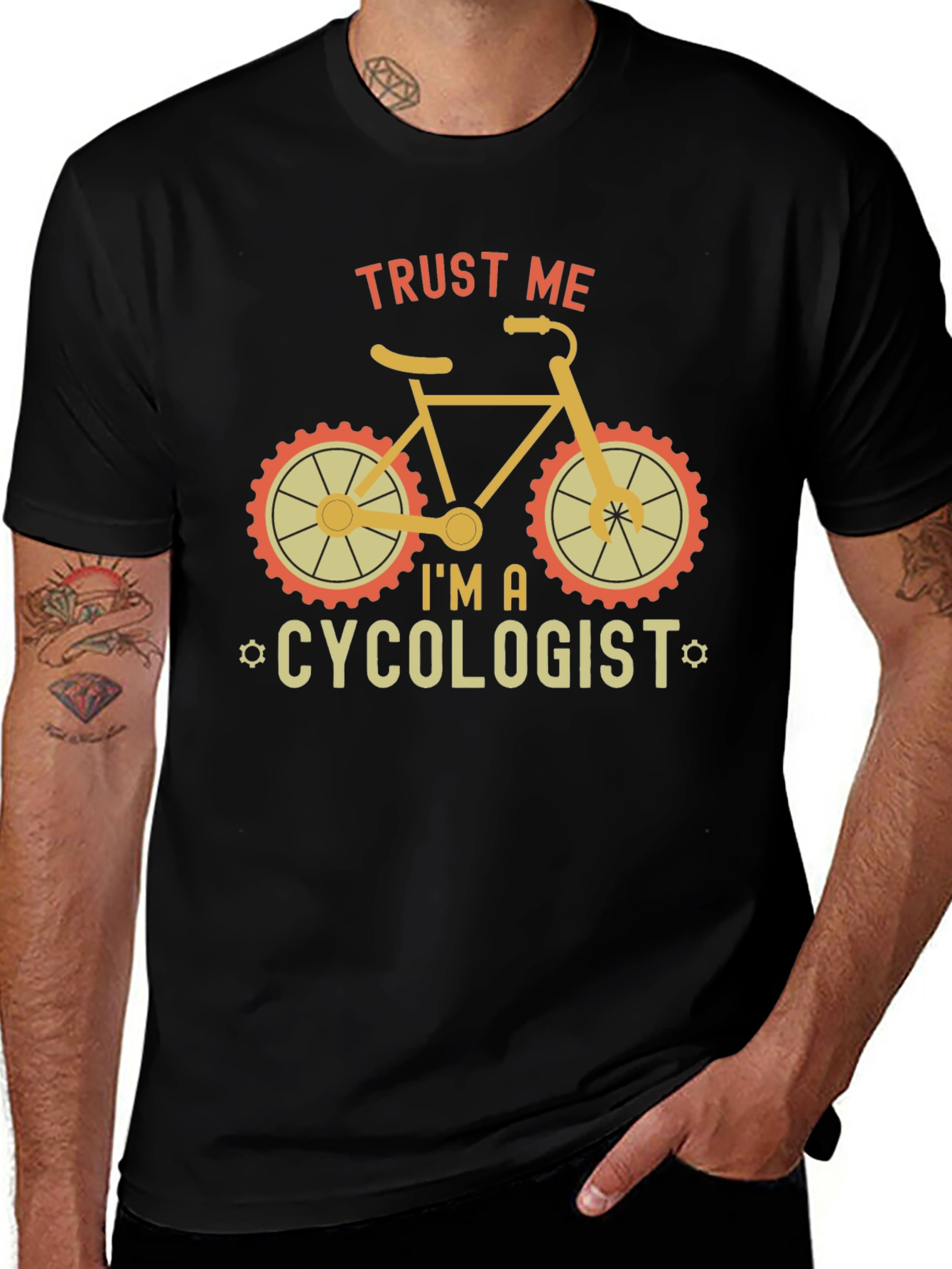 Black Trust Me I'm A Cycologist T-Shirt main image