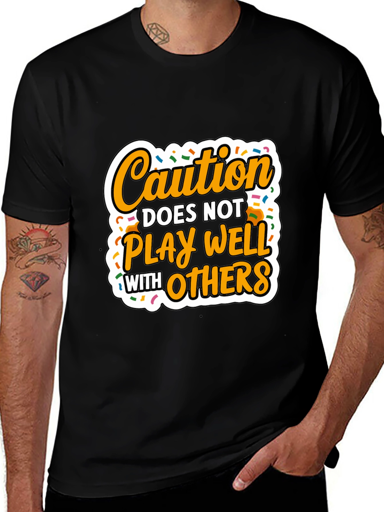 Variant 30 of Caution T-Shirt - Funny Slogan Tee