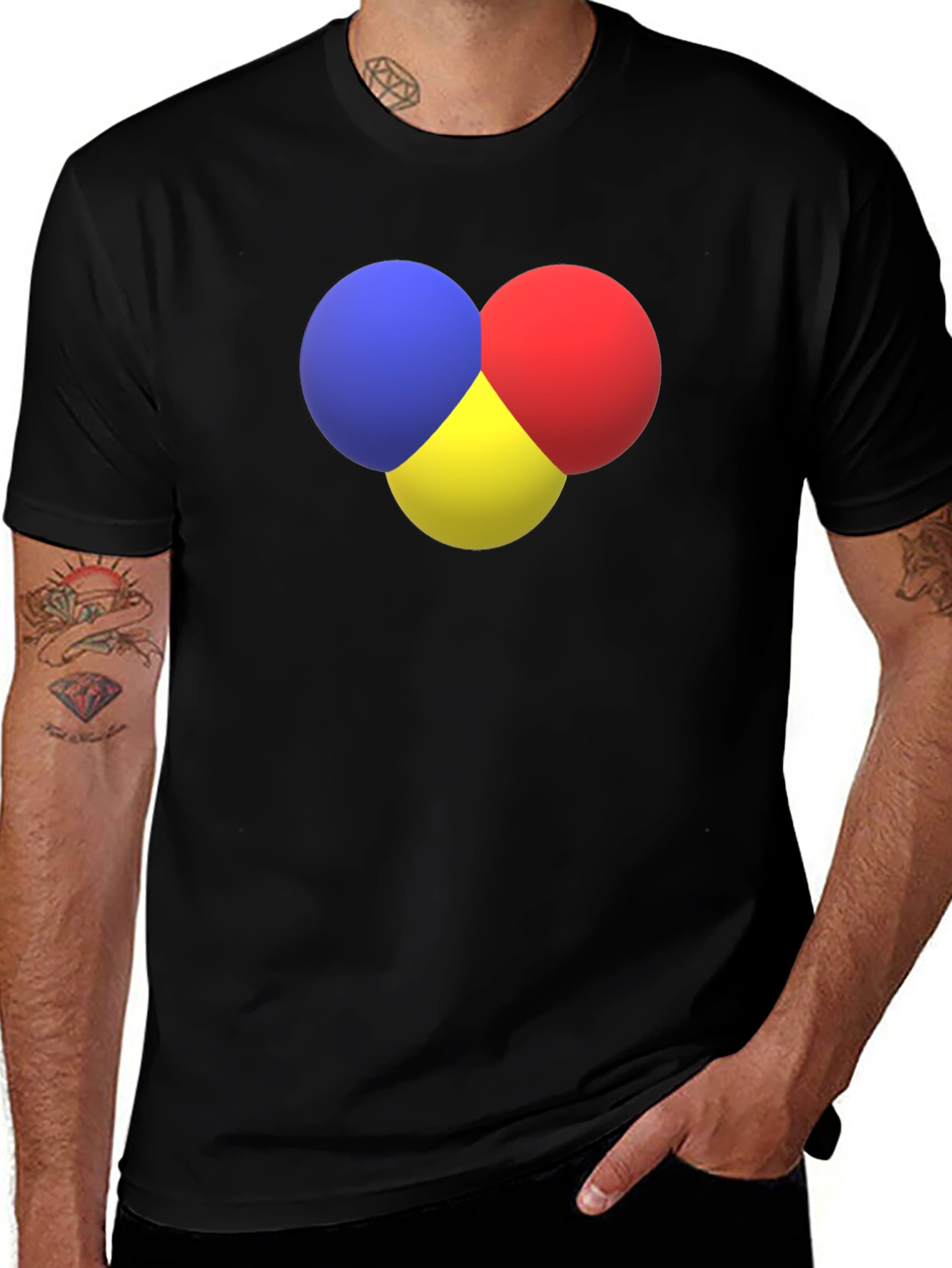 Variant 9 of Primary Color Sphere Graphic Tee - Soft Black Cotton