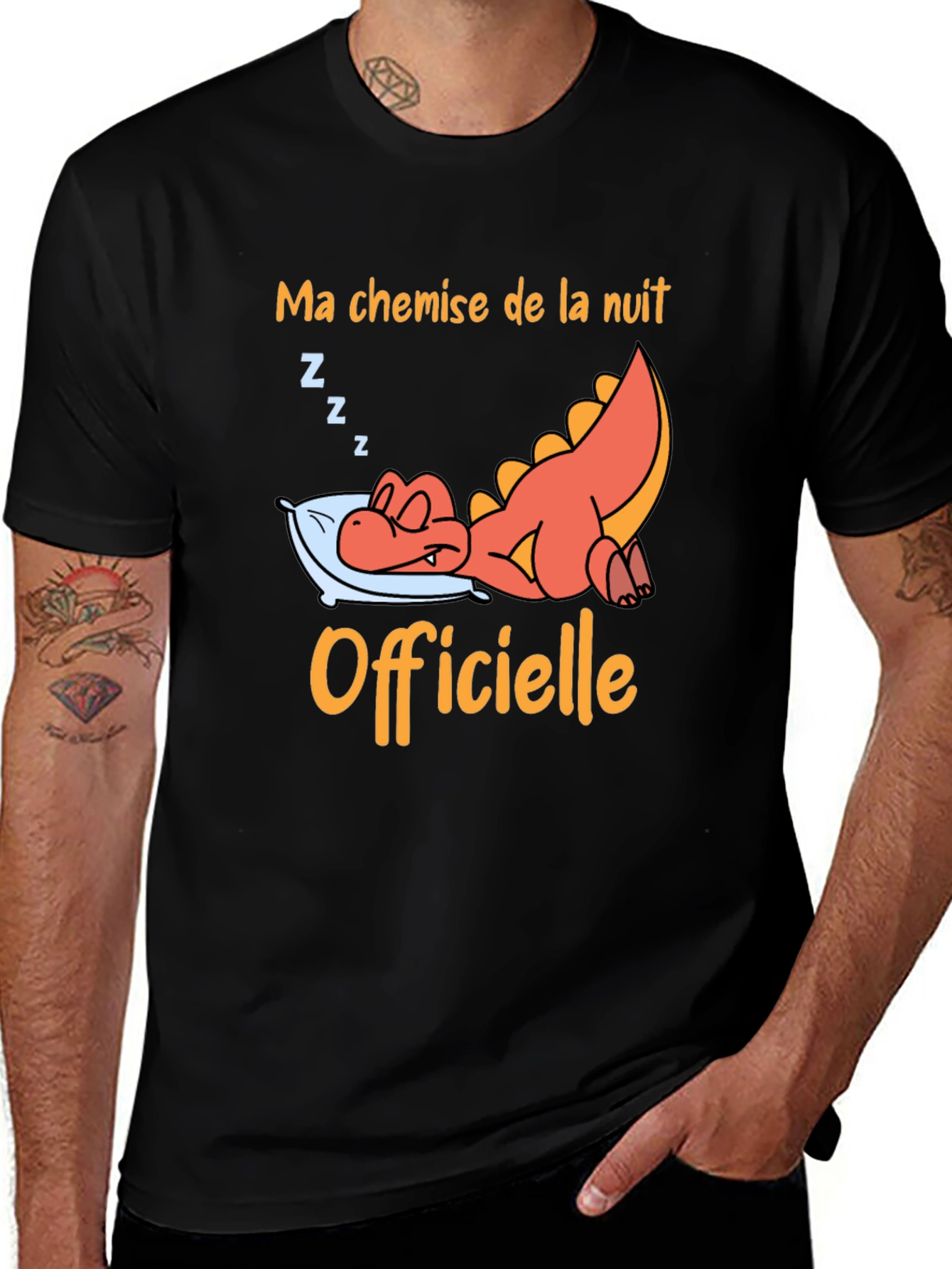 Variant 25 of Funny Sleeping Dragon Night Shirt - Unisex Tee