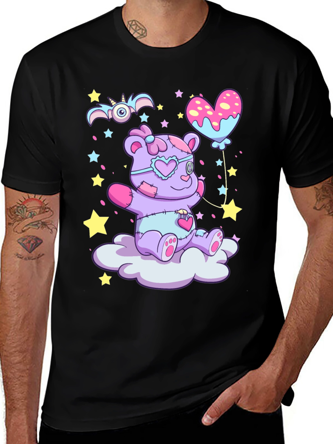 Creepy Cute Teddy Bear T-Shirt - Pastel Goth
