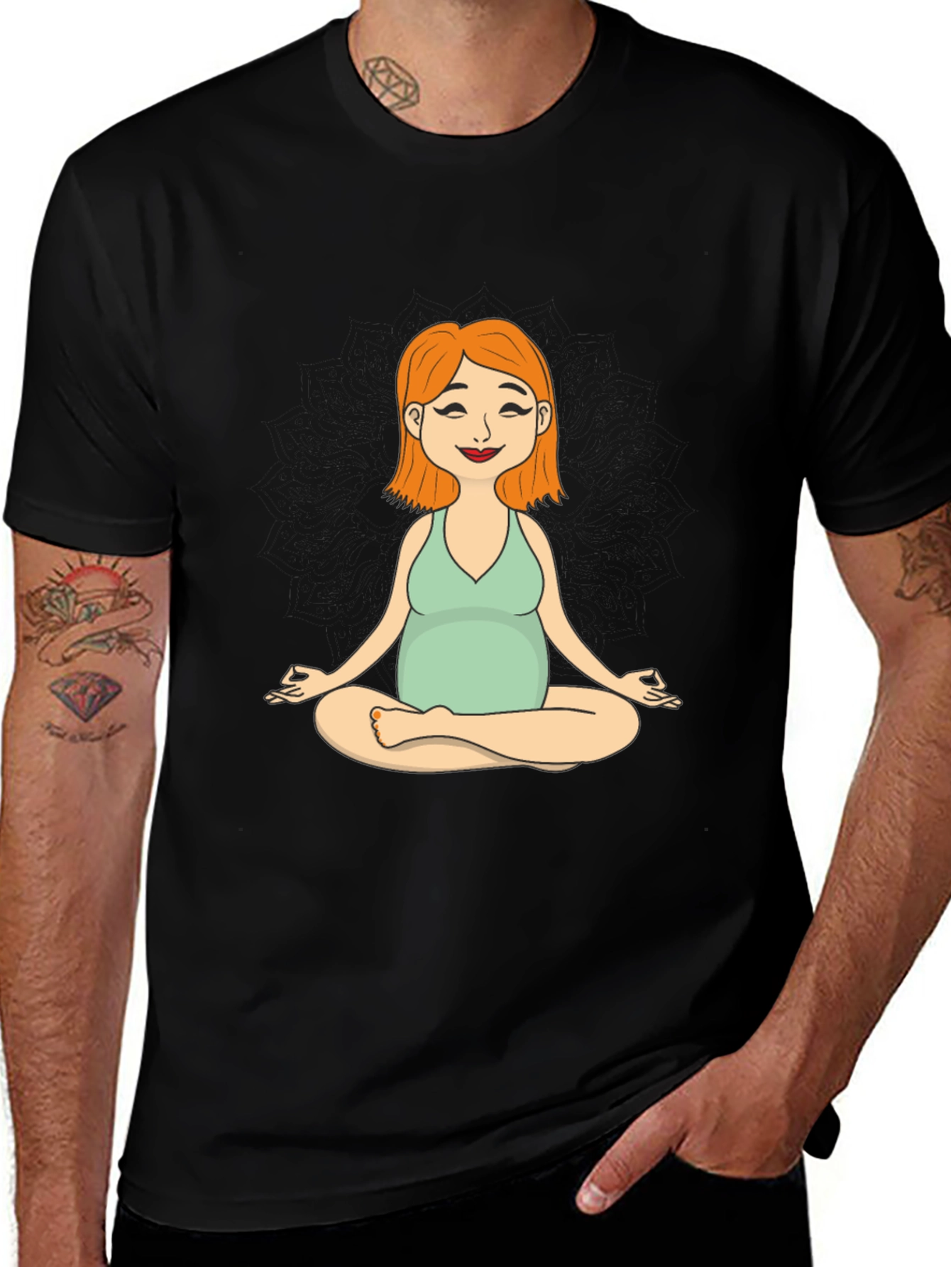 Variant 8 of Maternity Yoga Meditation Tee - Soft Cotton Comfort