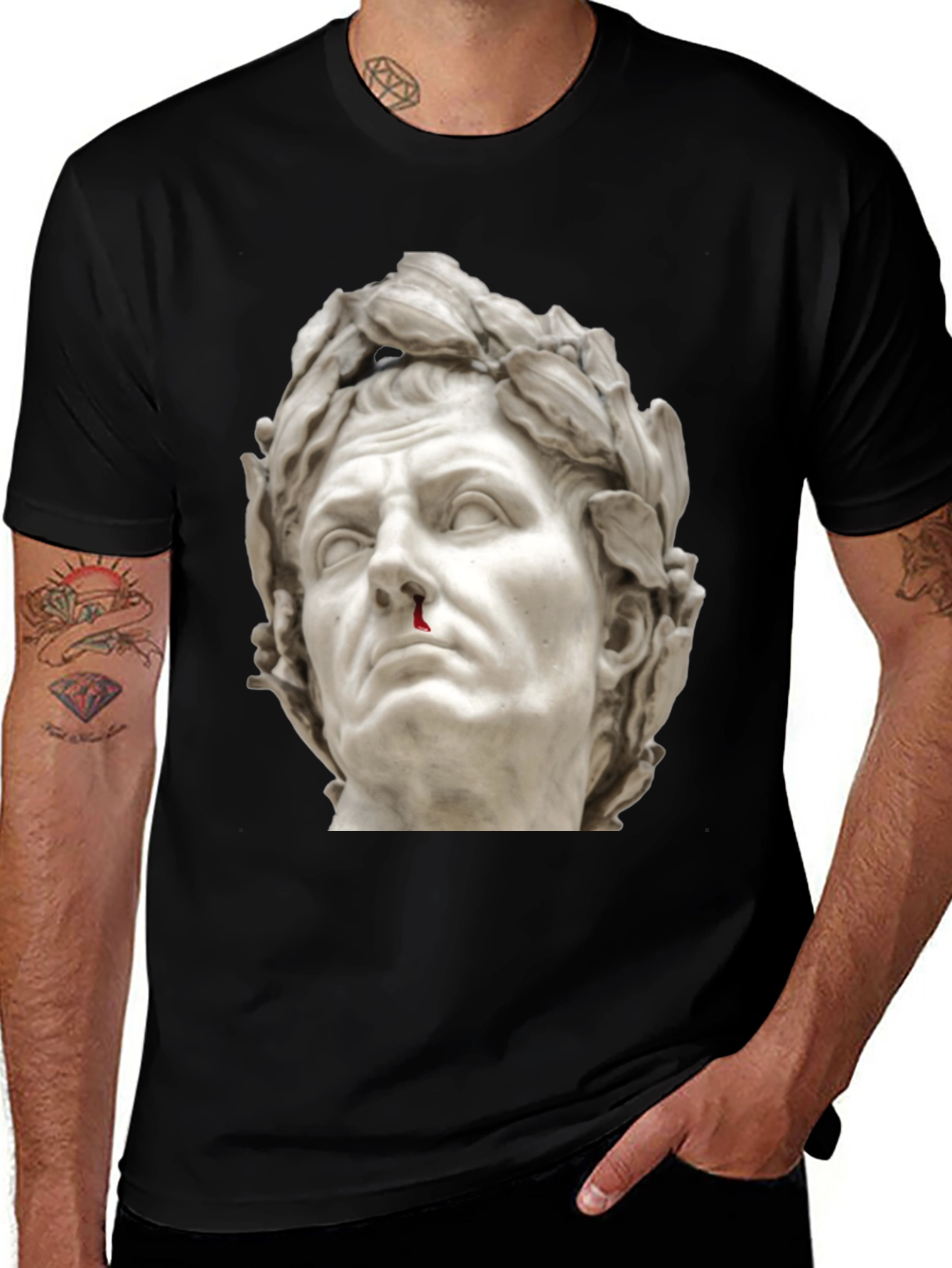 Variant 30 of Classical Caesar Graphic Tee - Men's Black T-Shirt