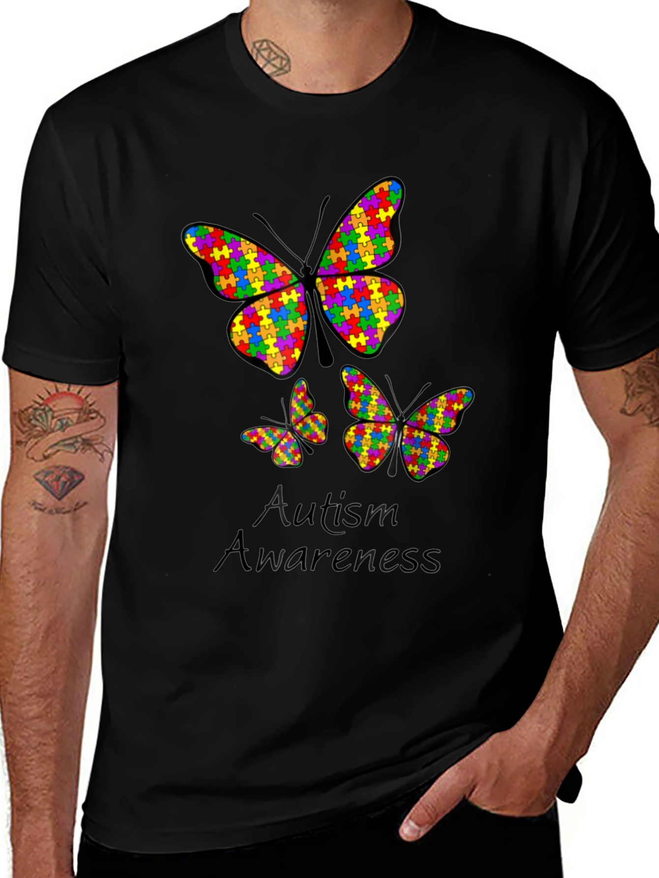 Autism Awareness Butterfly Puzzle T-Shirt