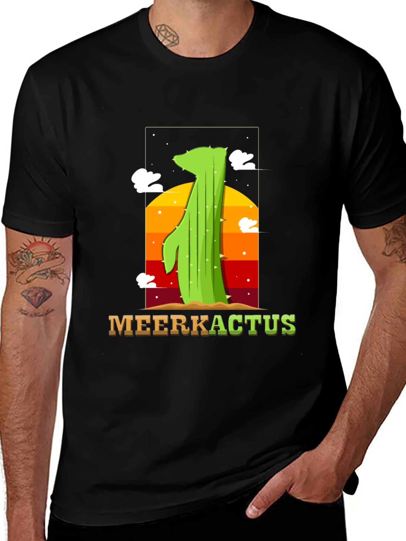 Variant 18 of MeerKactus Graphic Tee - Desert Sunset Style