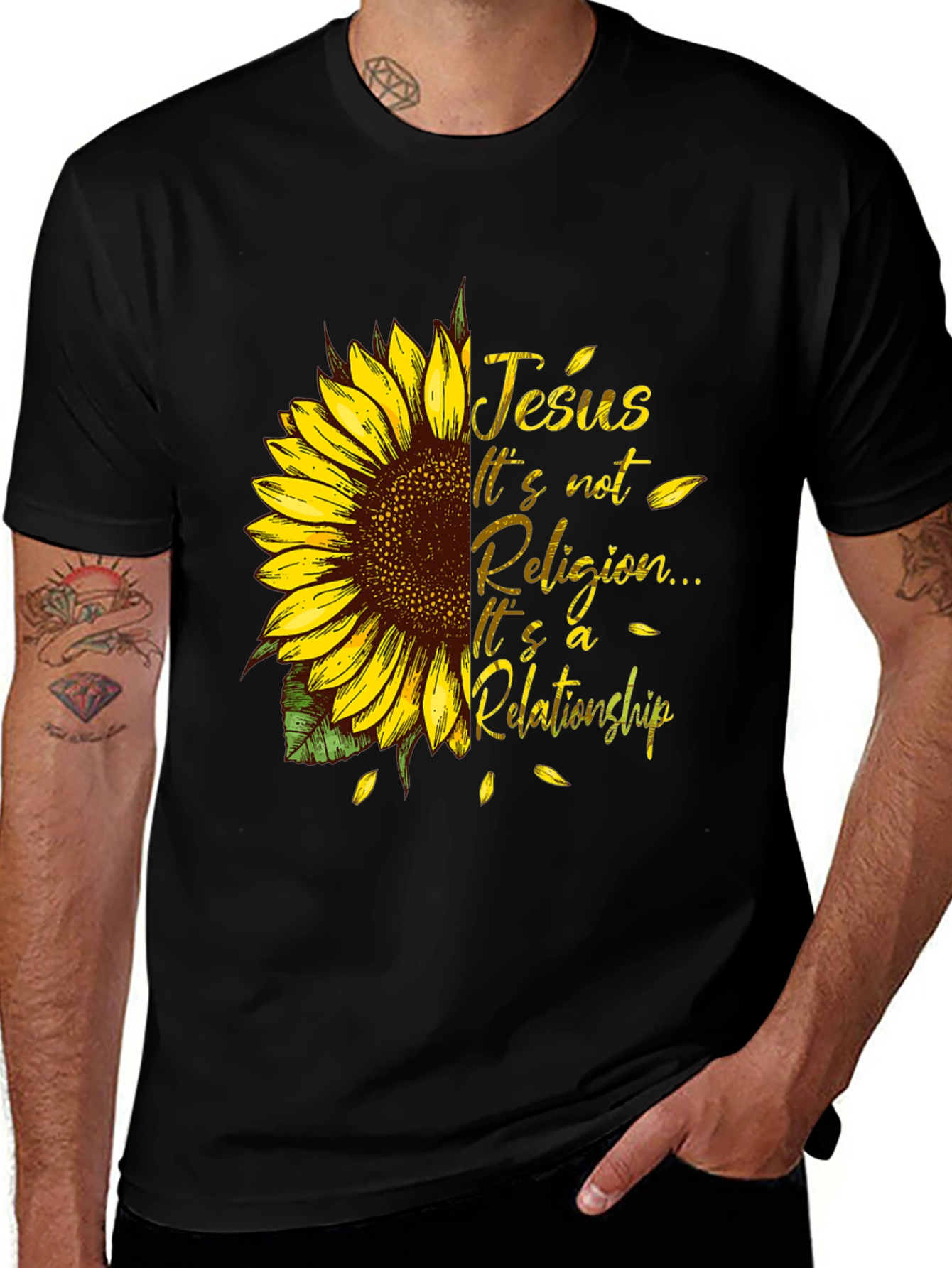 Jesus It's A Relationship Sunflower T-Shirt
