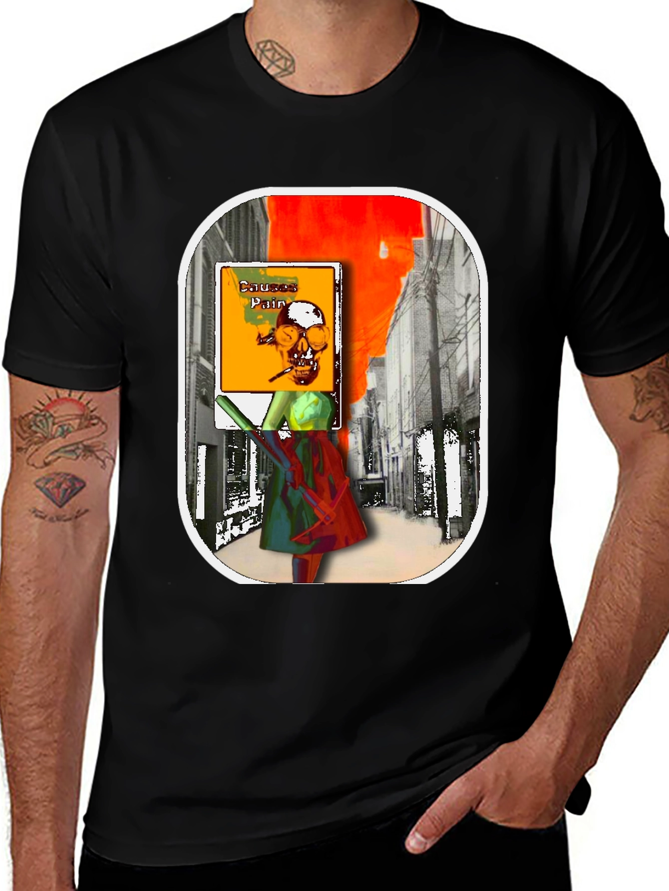 Variant 29 of Causes Pain Graphic Tee - Unique Art Design