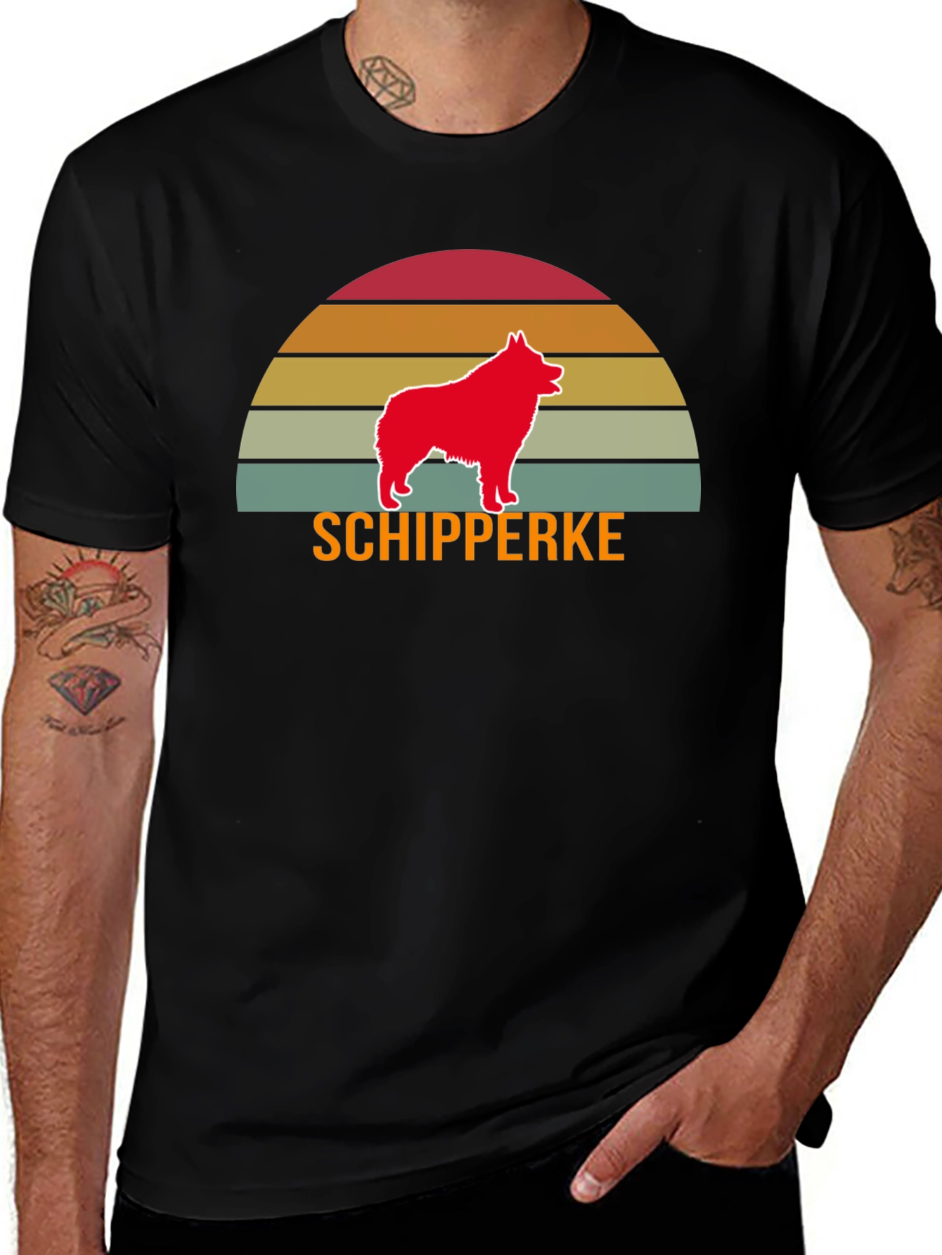 Schipperke Dog Sunset T-Shirt