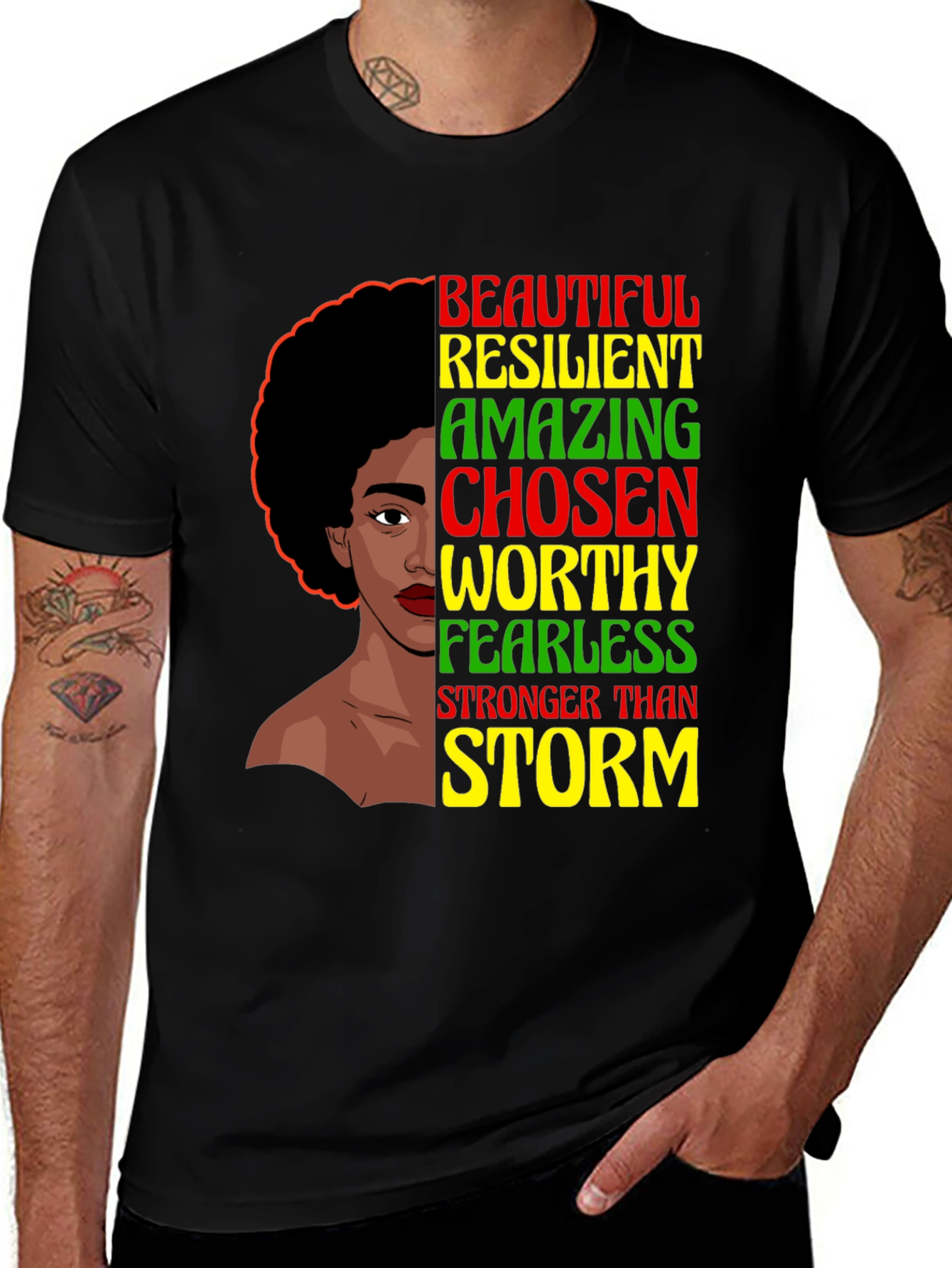 Variant 14 of Beautiful Resilient Black Woman Graphic Tee
