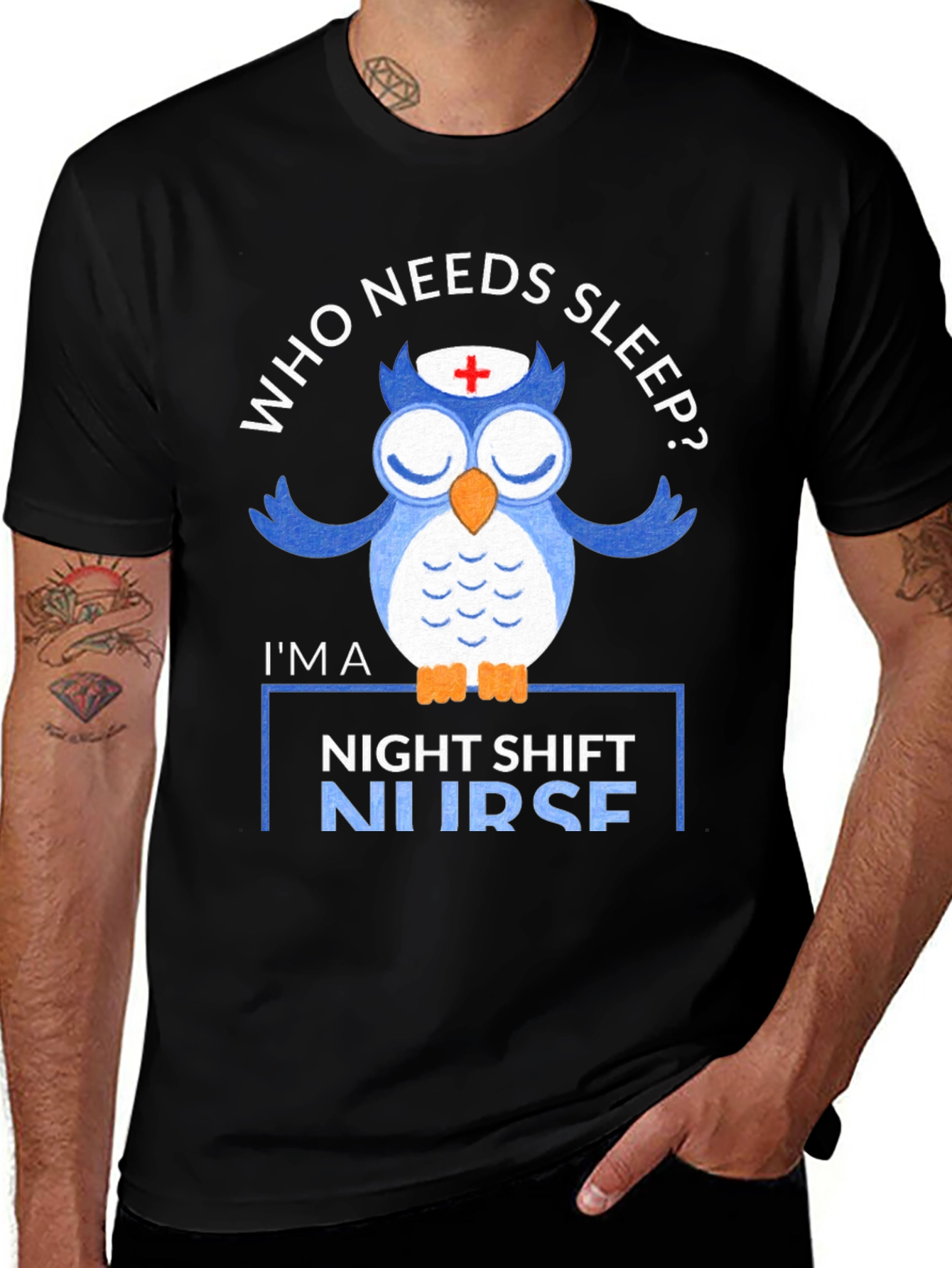Variant 21 of Night Shift Nurse Owl T-Shirt